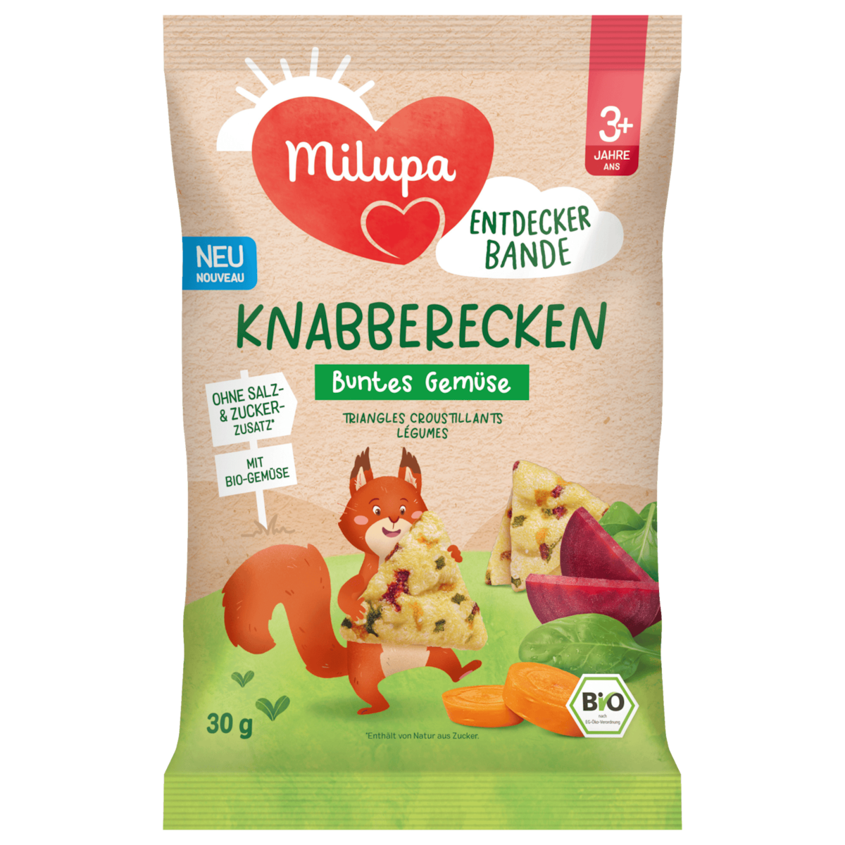 Milupa Bio Knabberecken Buntes Gemüse 30g