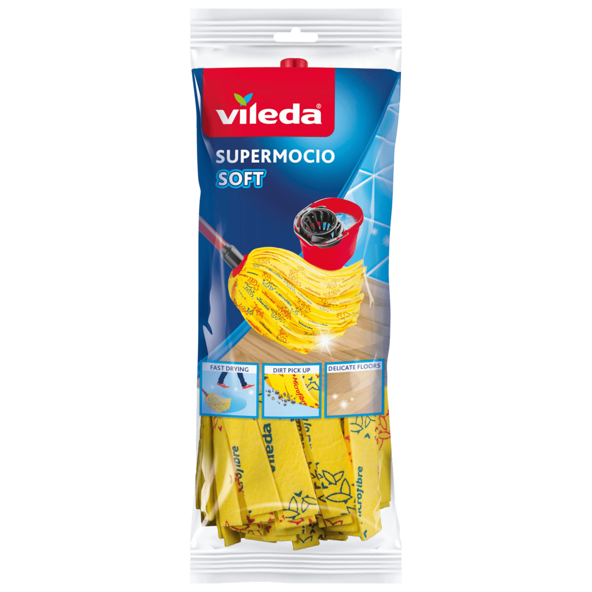Vileda SuperMocio Soft Wischmop Ersatz mit 30% Microfaser