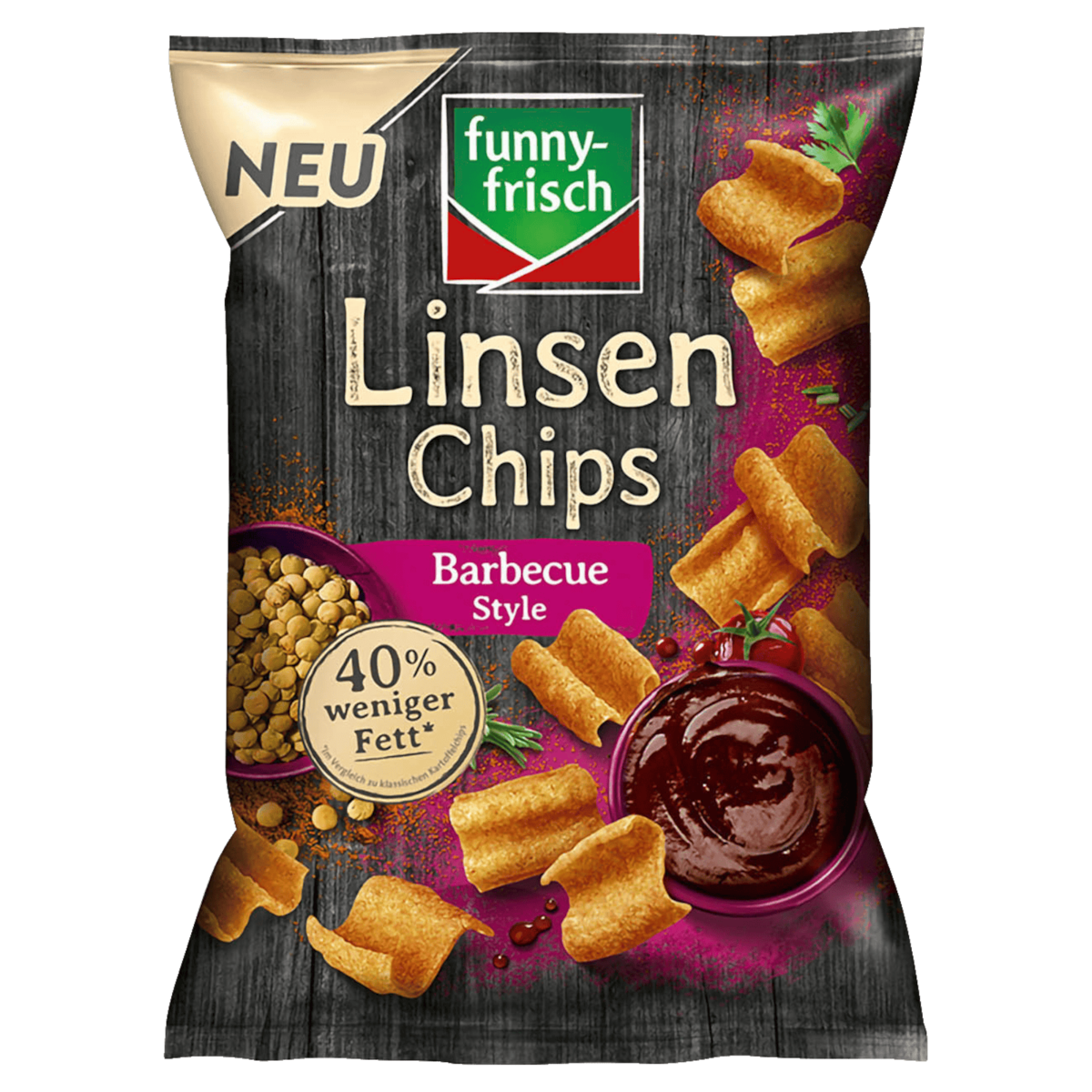 Funny-frisch Linsen Chips BBQ Style 90g