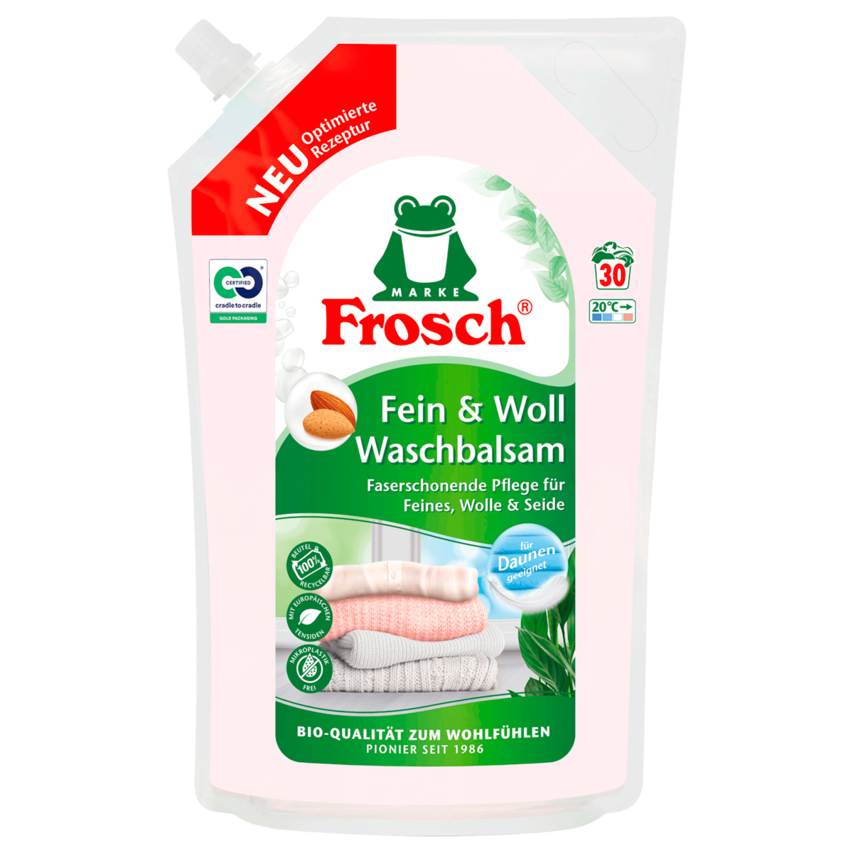 Frosch Waschmittel Flüssig Fein & Woll Waschbalsam 1,44l 30WL