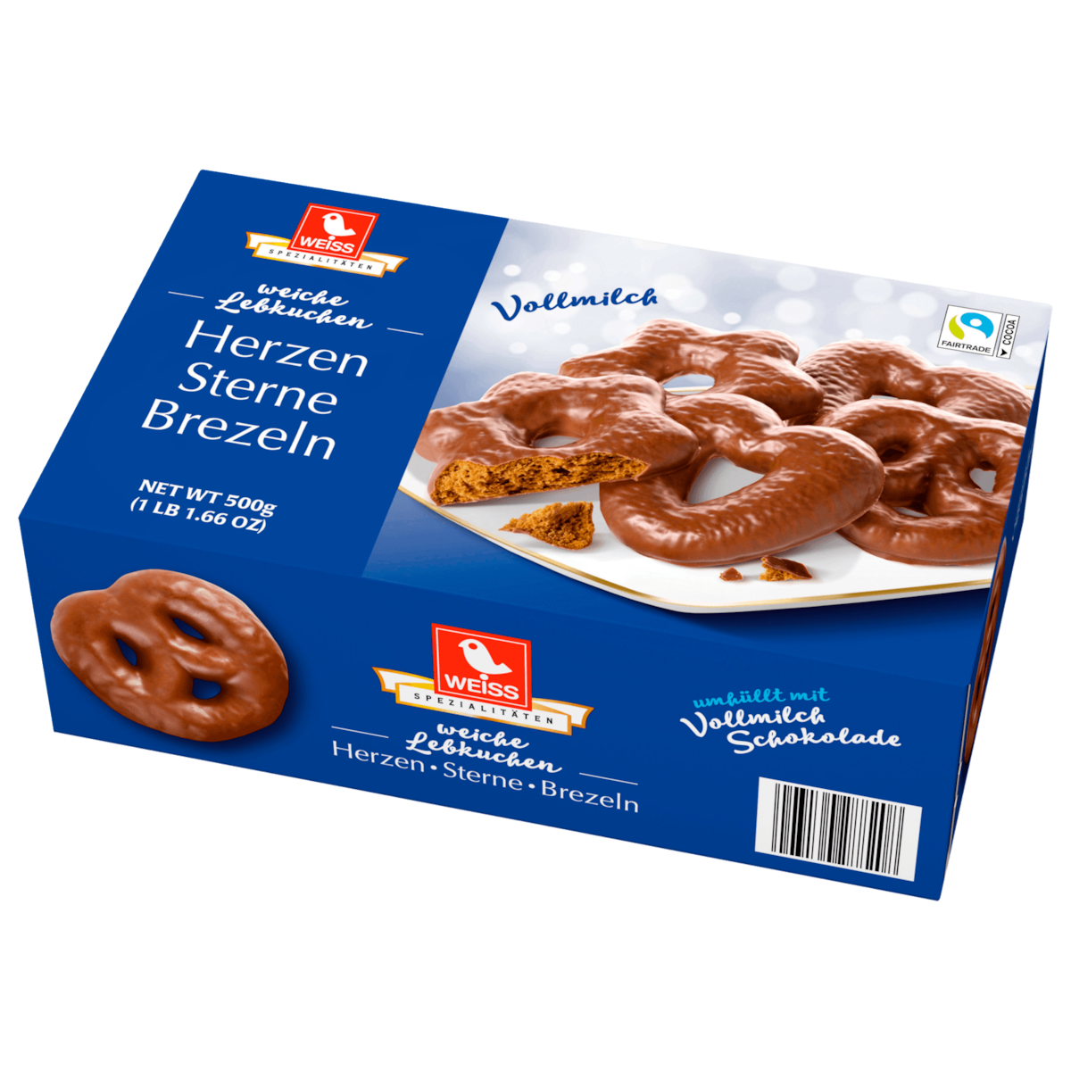 Weiss Lebkuchen Herzen Sterne Brezeln Vollmilch 500g