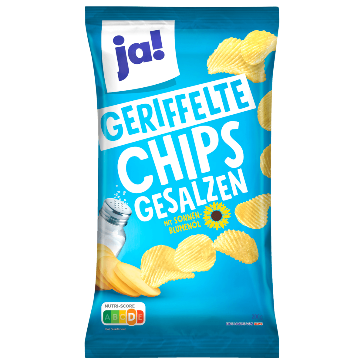 ja! Geriffelte Chips gesalzen 200g