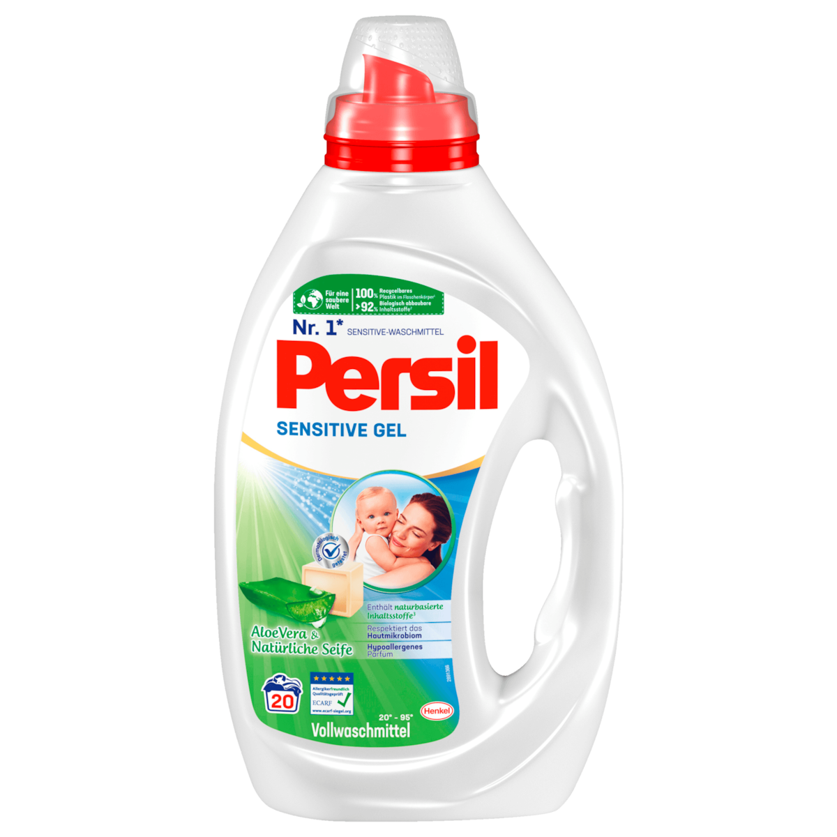Persil Vollwaschmittel Sensitive Gel Aloe Vera & Natürliche Seife 900ml 20WL