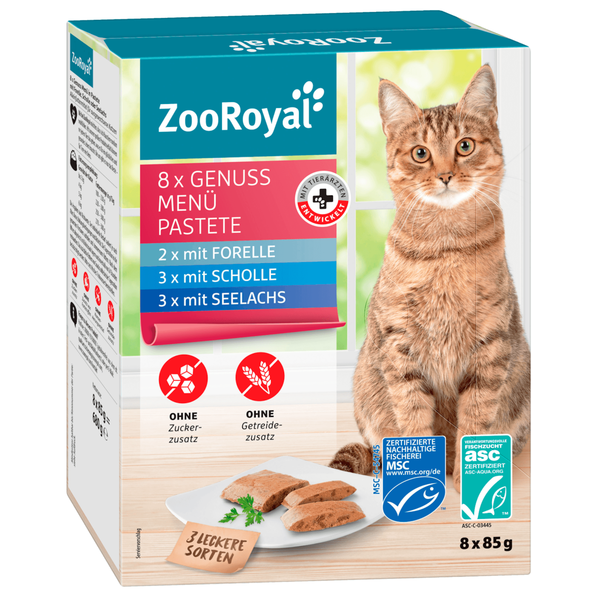 ZooRoyal Genussmenü Pastete Fisch 8x85g
