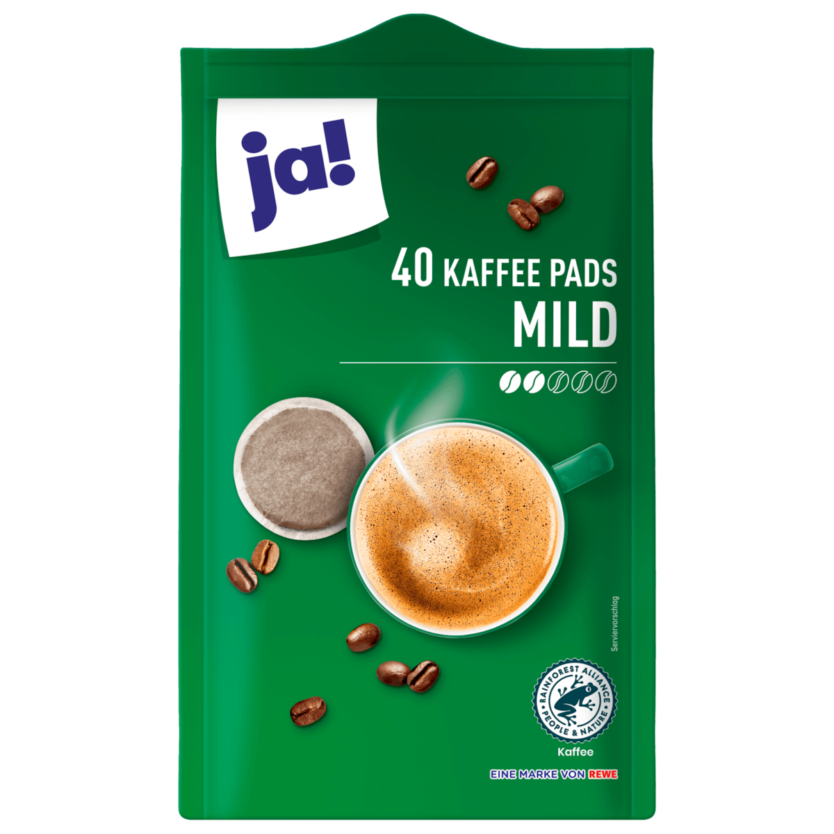 ja! Kaffeepads mild 40 Stück, 280g