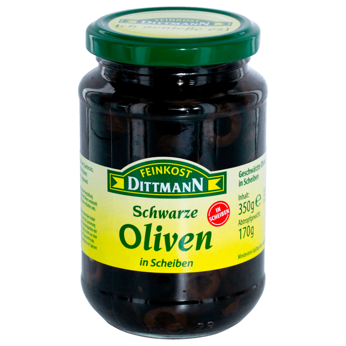 Feinkost Dittmann Oliven schwarz in Scheiben 170g