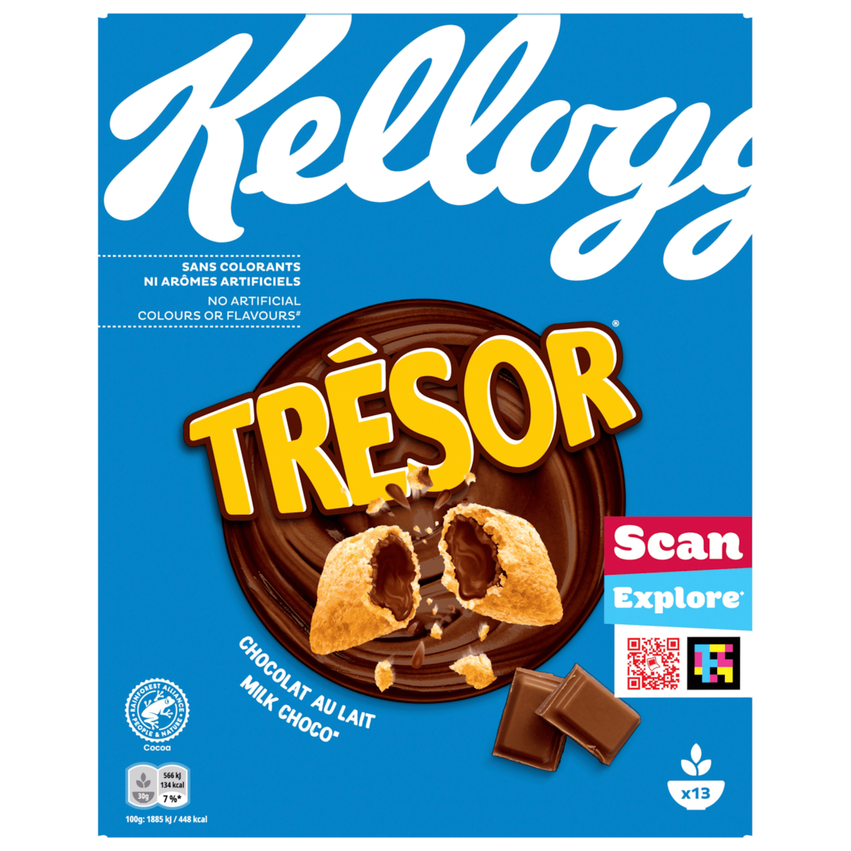 Kellogg's Trésor Milk Choco Cerealien mit Milchschokofüllung 410g