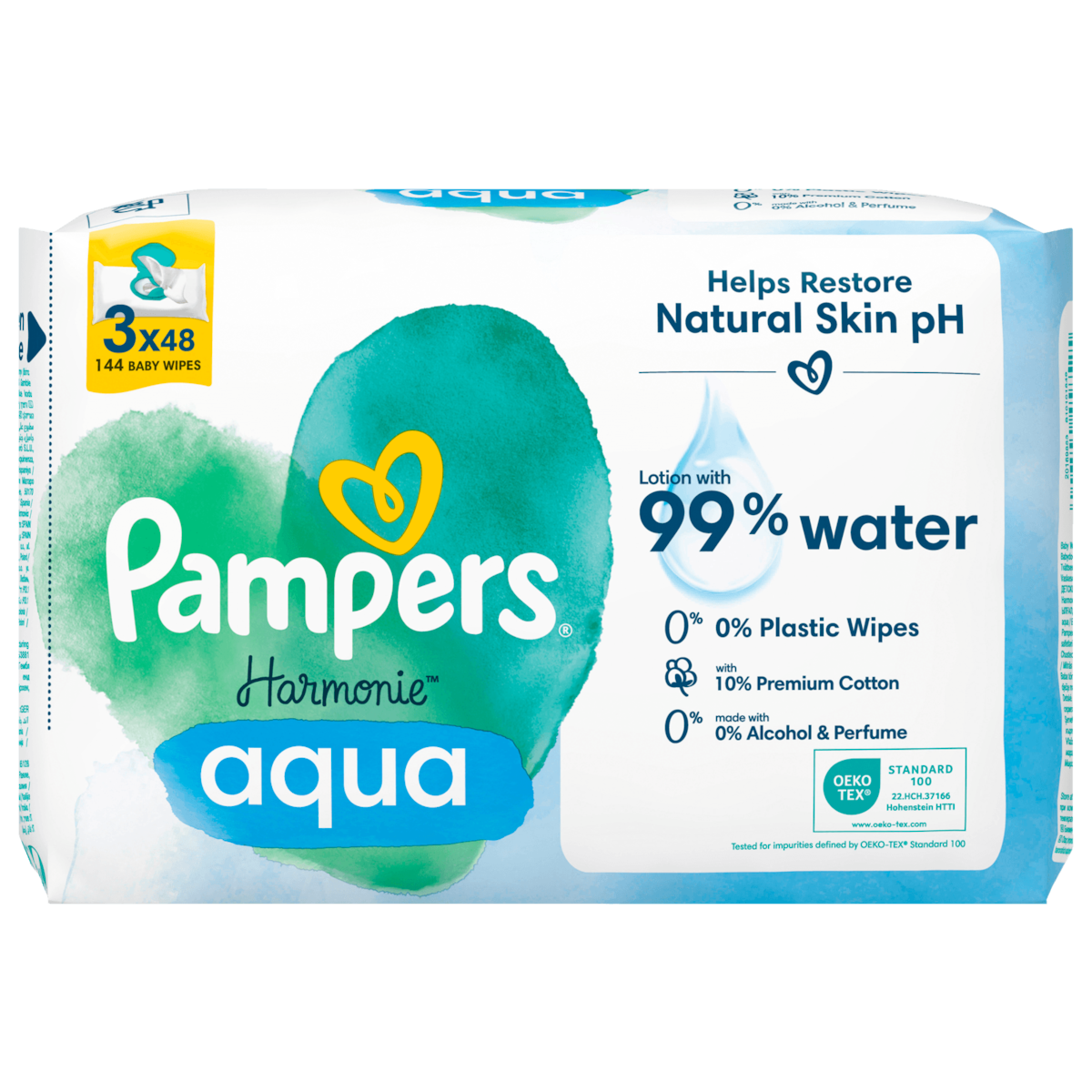 Pampers Harmonie Aqua Feuchttücher 3x48 Stück