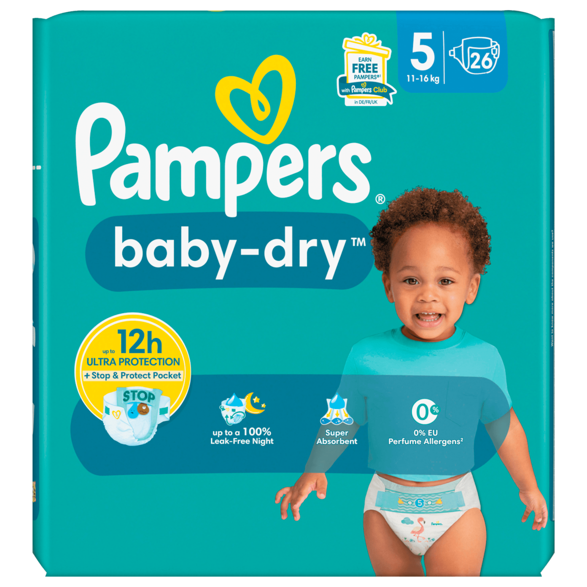 Pampers Baby-Dry Windeln Gr.5 11-16kg 26 Stück