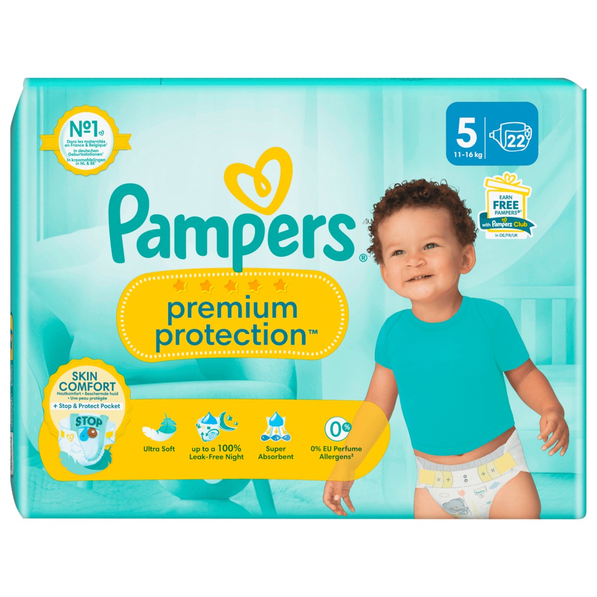 Pampers Premium Protection Windeln Gr.5 11-16kg 22 Stück