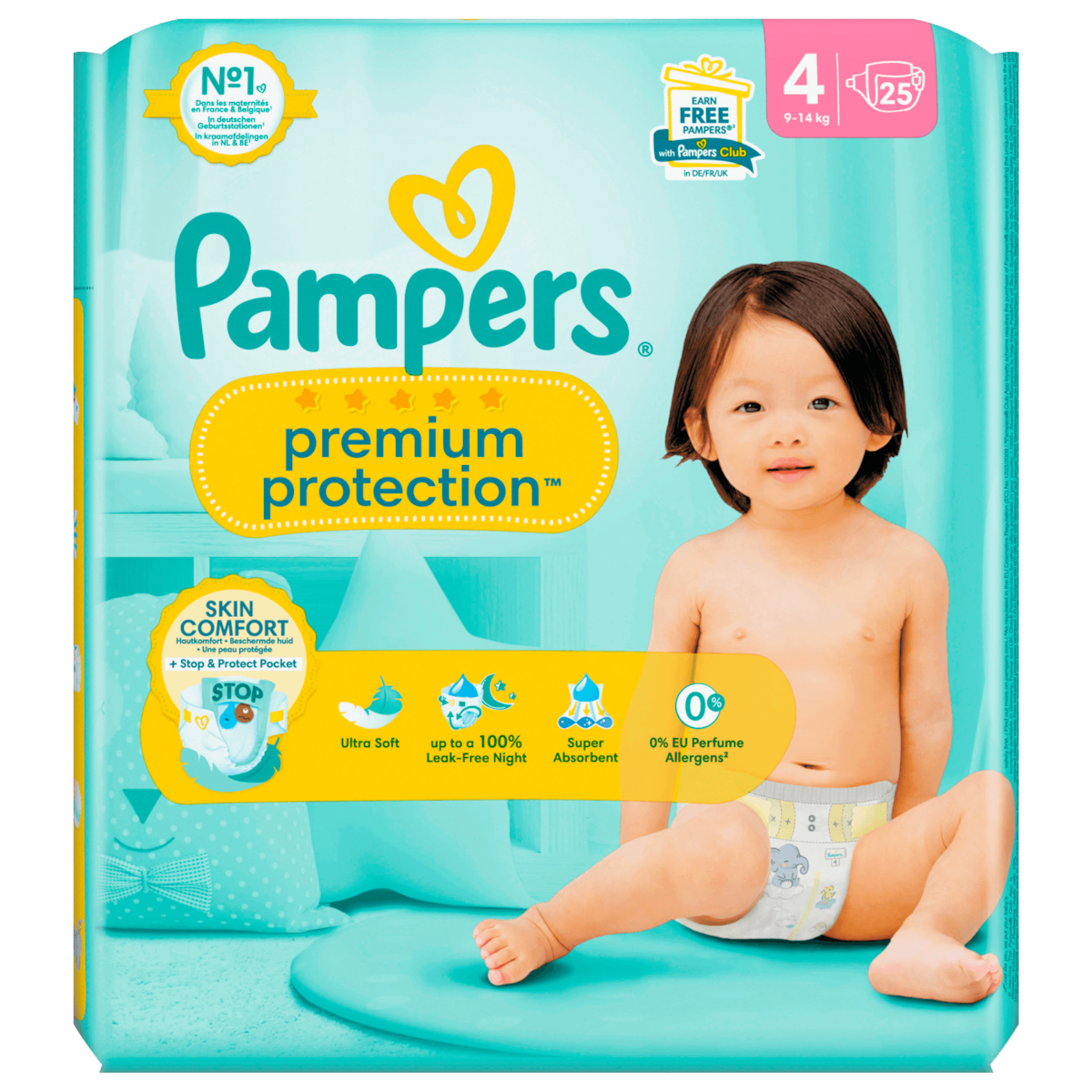 Pampers Premium Protection Windeln Gr.4 9-14kg 25 Stück