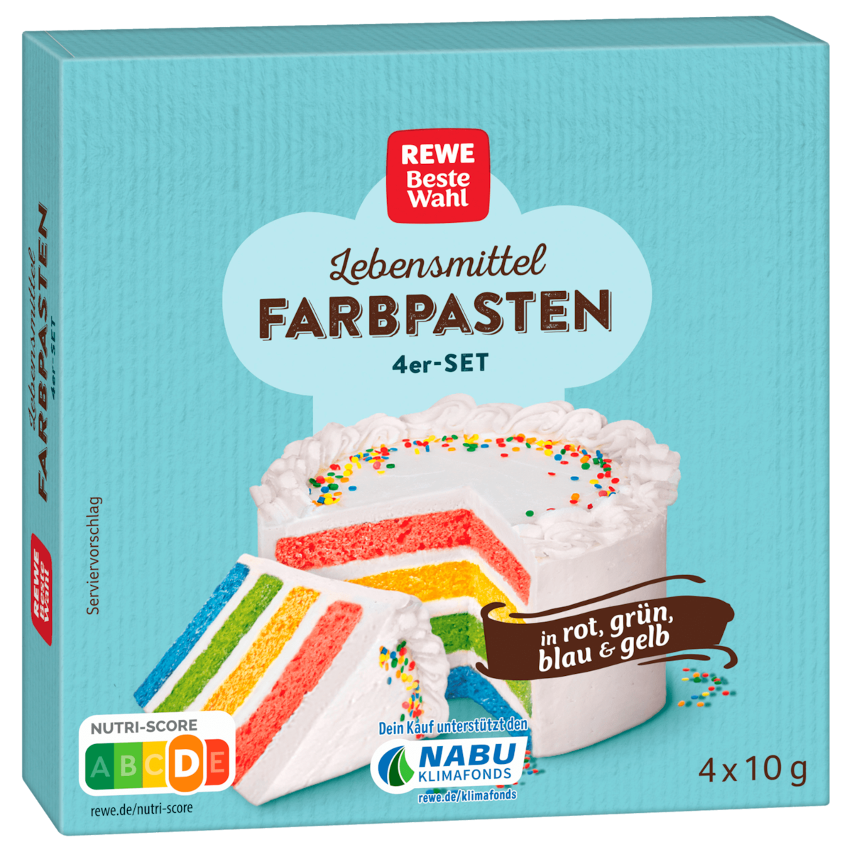 REWE Beste Wahl Lebensmittel Farbpasten in rot, grün, gelb & blau 4x10g