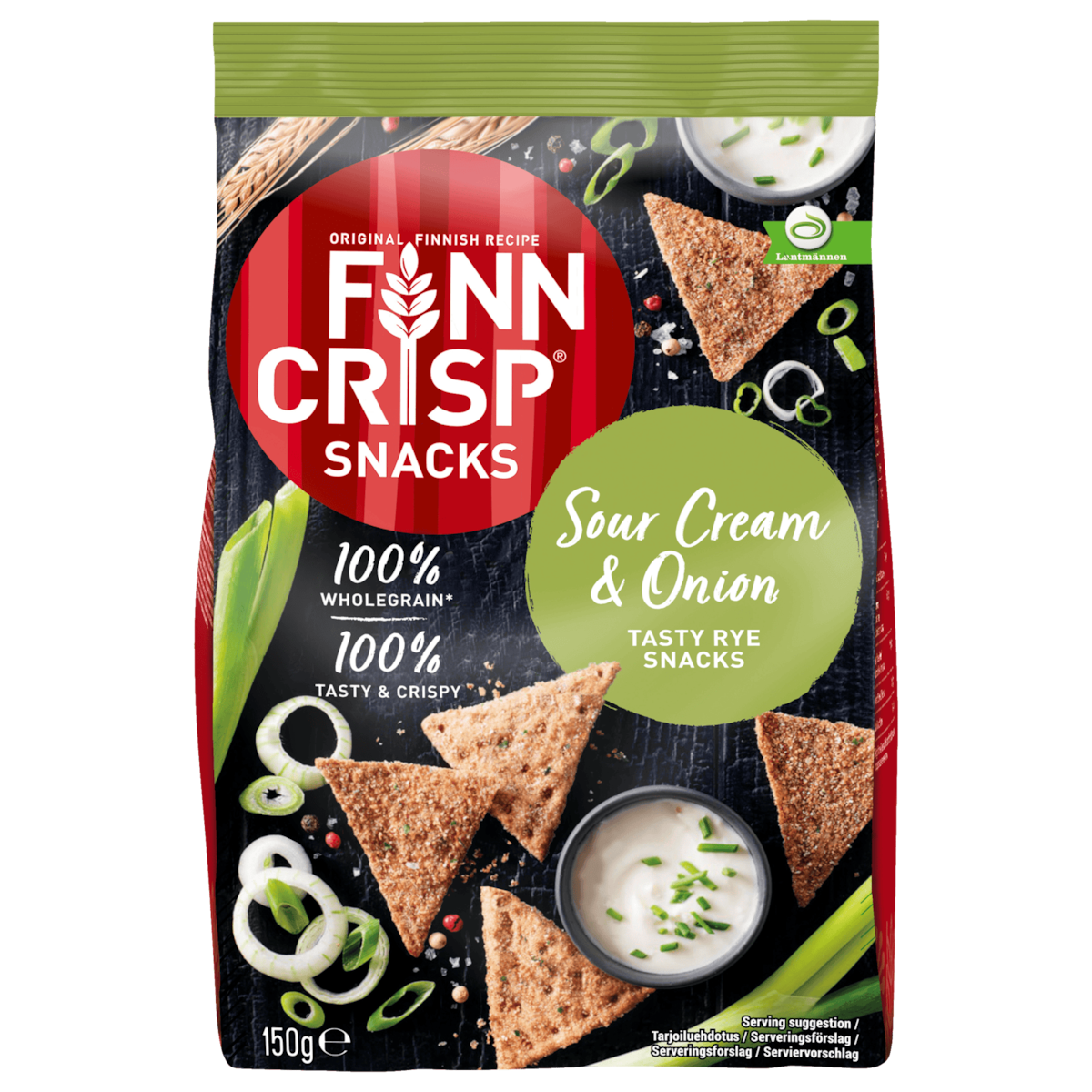 Finn Crisp Snacks Sour Cream & Onion 150g