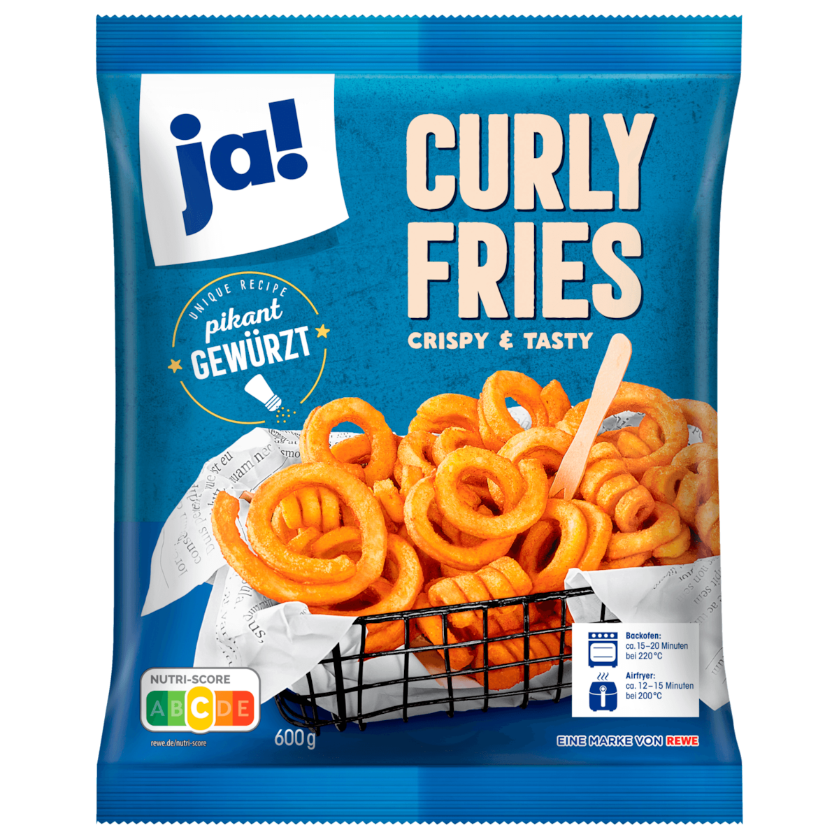 ja! Curly Fries pikant gewürzt 600g