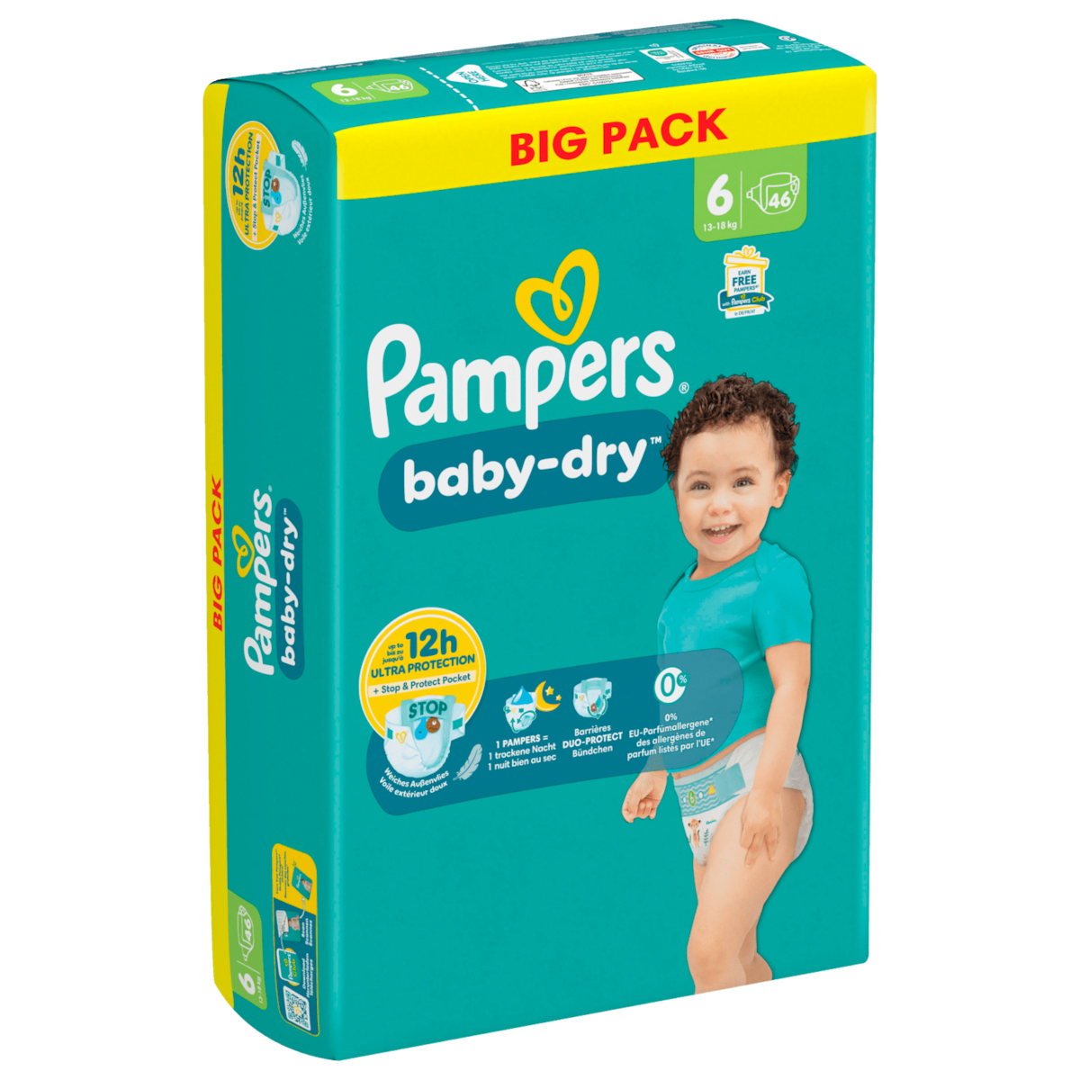 Pampers Baby-Dry Windeln Gr.6 13-18kg 46 Stück