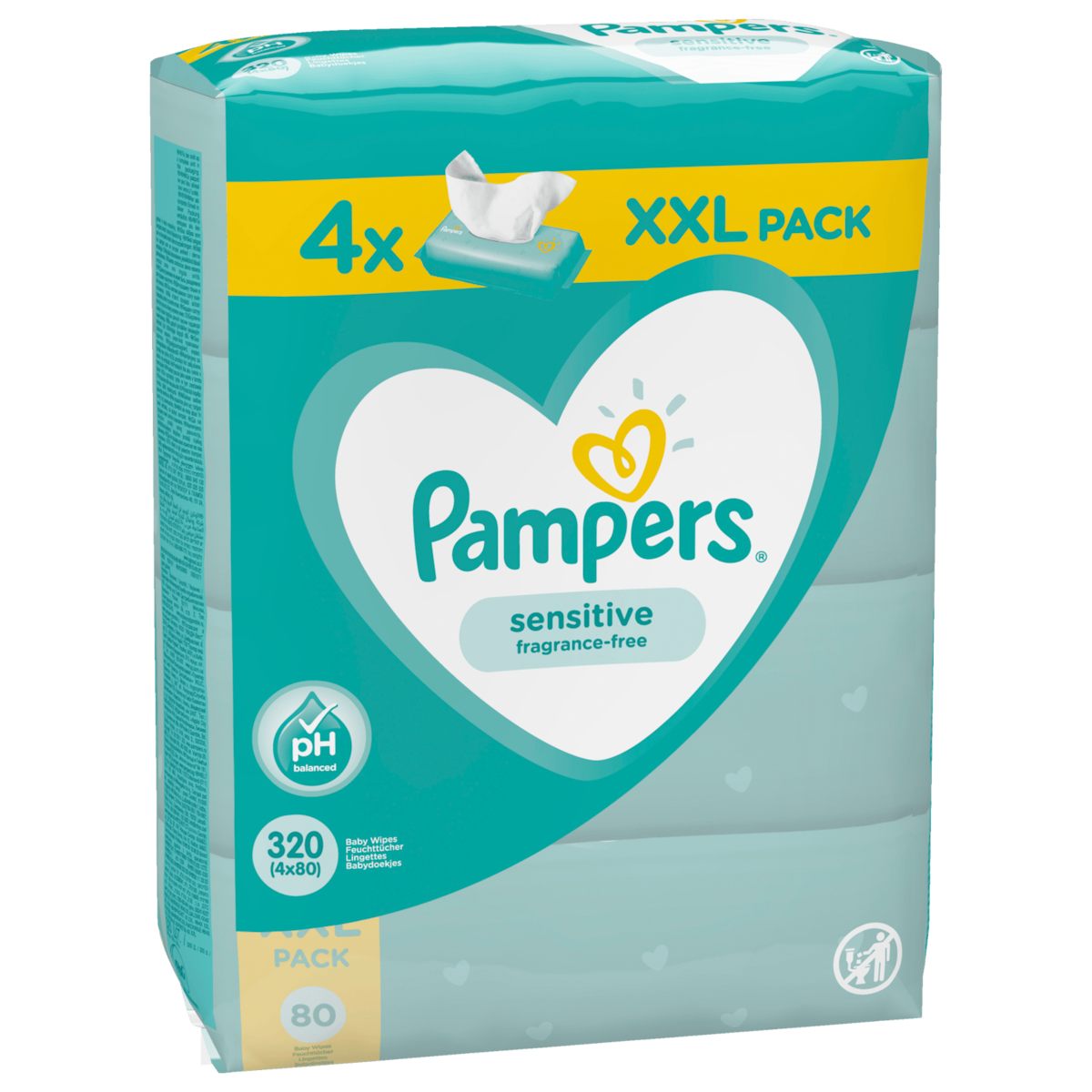 Pampers Feuchttücher Sensitive 4x80 Stück