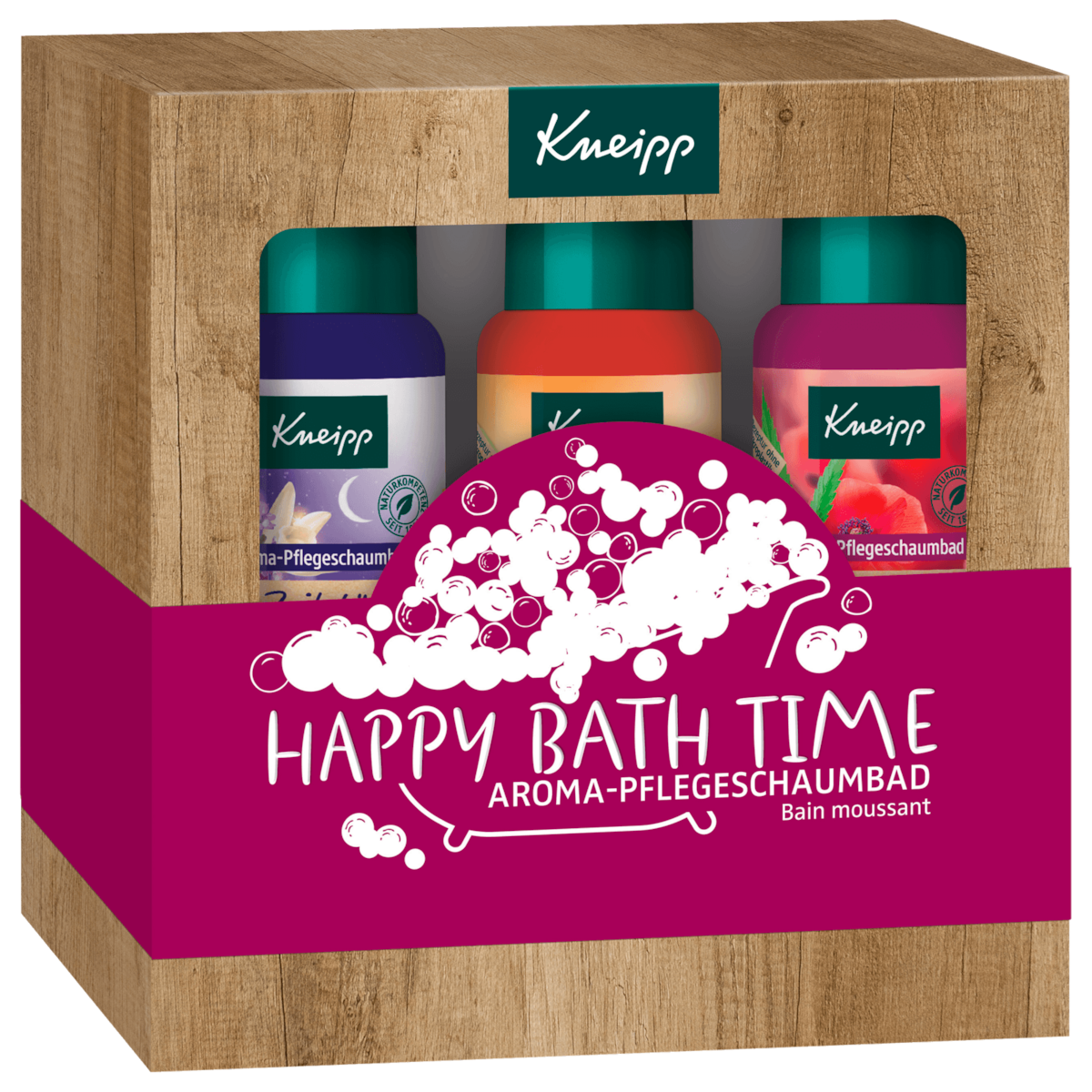 Kneipp Geschenkset Pflege-Schaumbad Happy Bathtime 3x100ml
