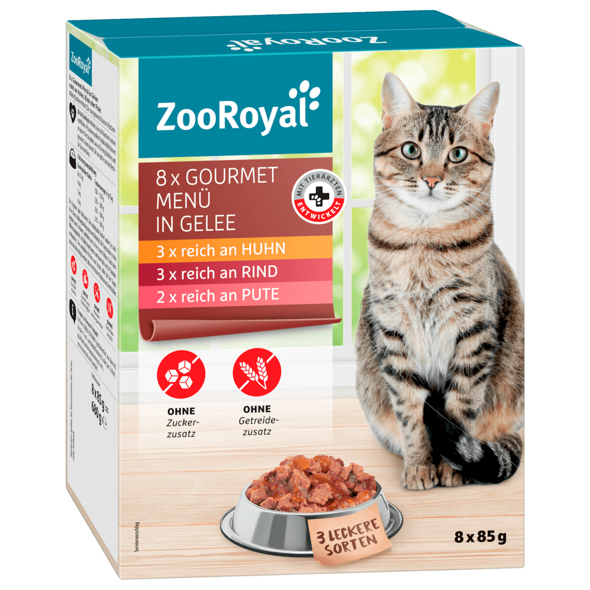 ZooRoyal Katzenfutter Gourmet Menü Gelee 8x85g