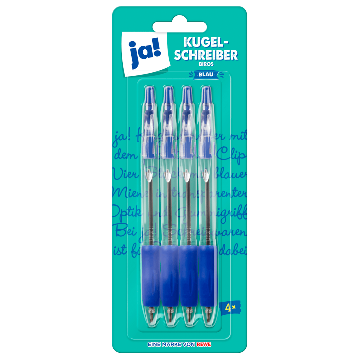 ja! Kugelschreiber blau 4 Stück