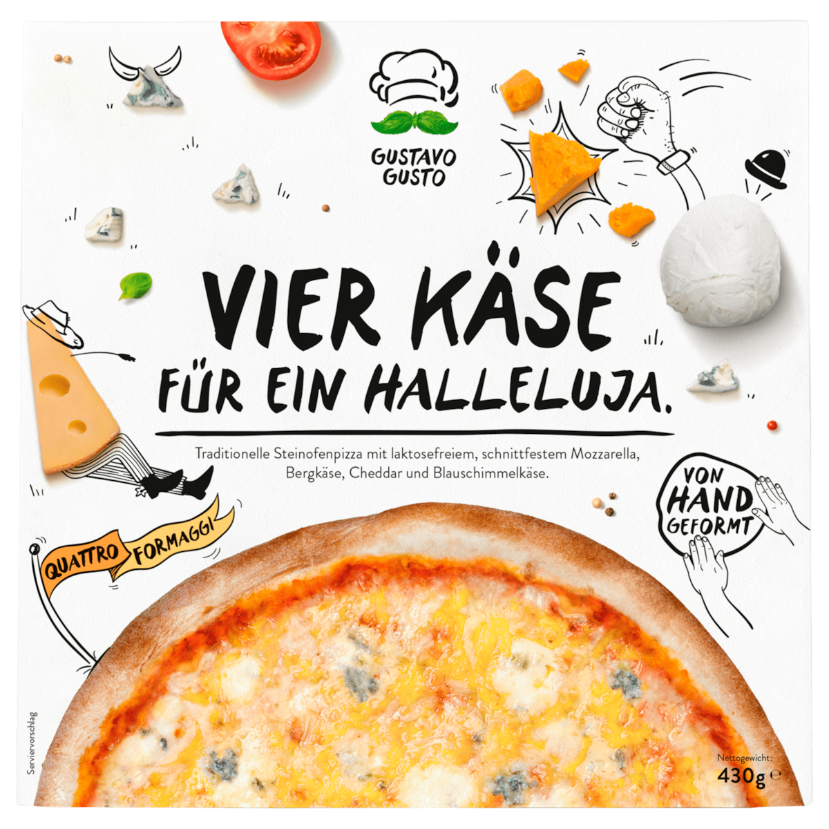 Gustavo Gusto Pizza Quattro Formaggi 430g