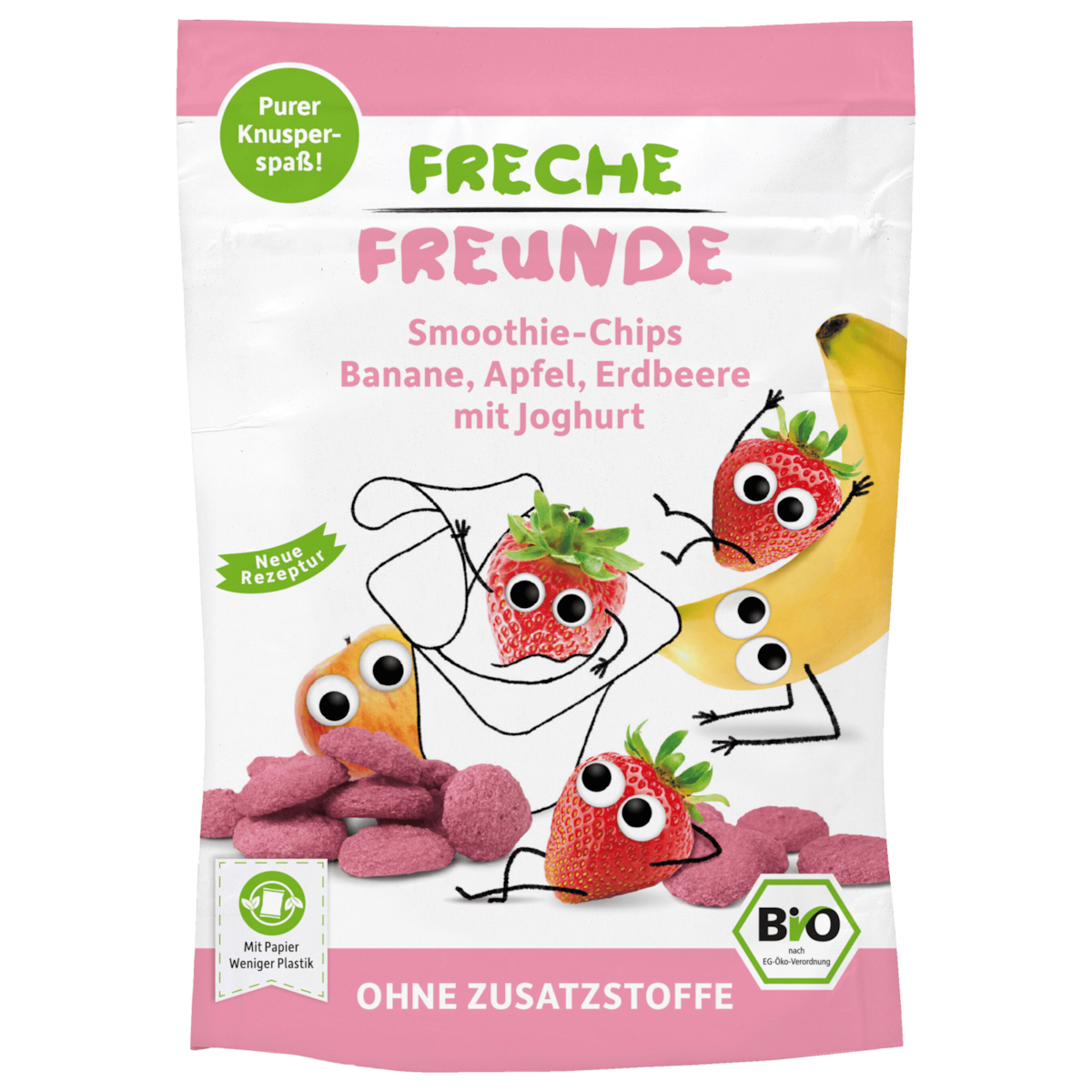 Freche Freunde Bio Smoothie-Chips Banane, Apfel, Erdbeere mit Joghurt 16g