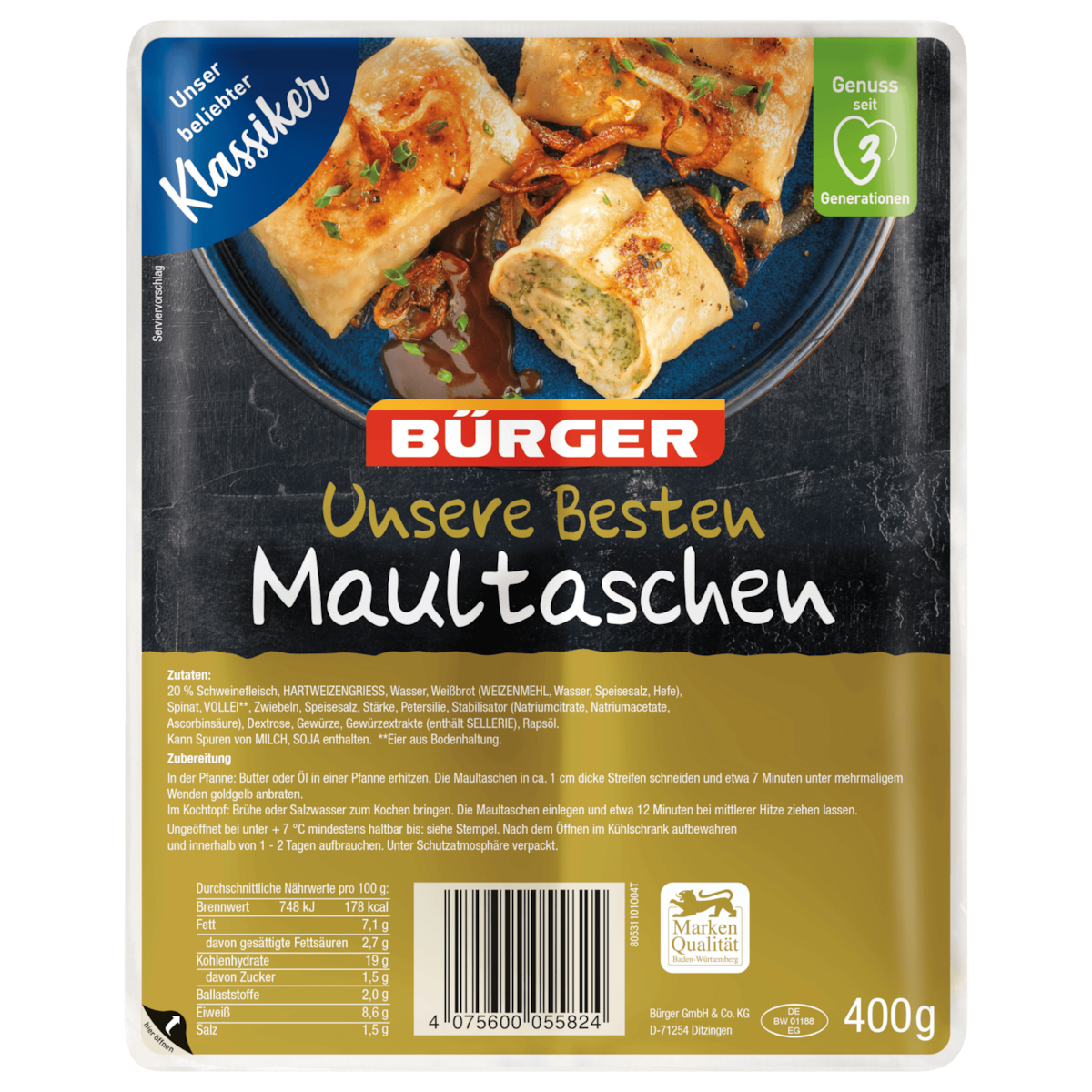 Bürger Unsere Besten Maultaschen 400g