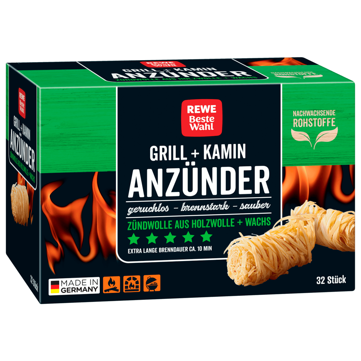 REWE Beste Wahl Öko Grill + Kamin Anzünder 32 Stück