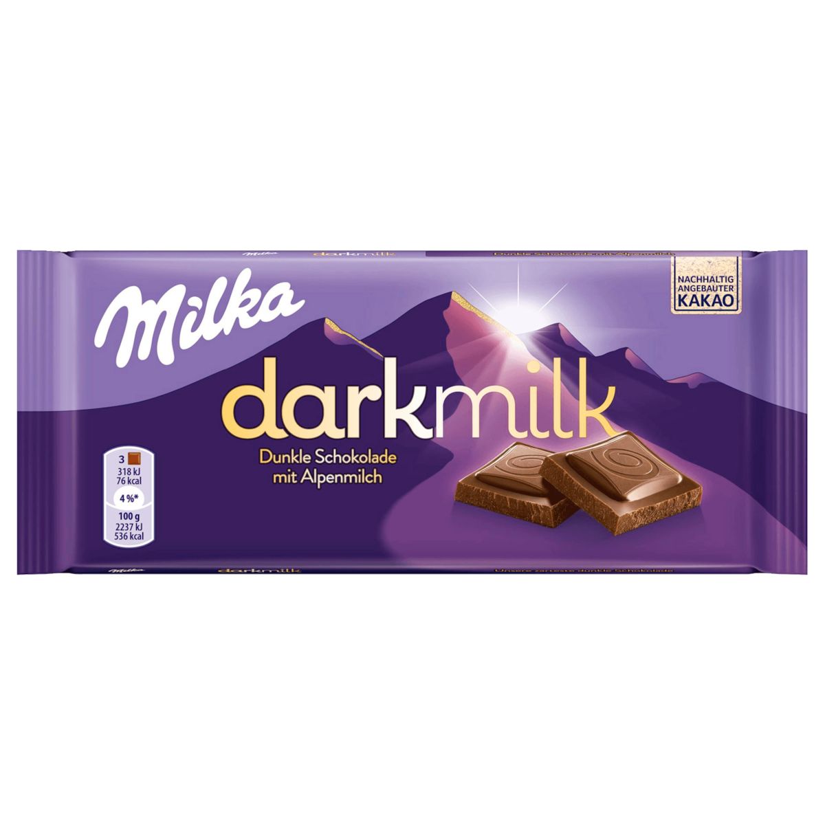 Milka darkmilk Schokolade Dunkle Alpenmilch 85g