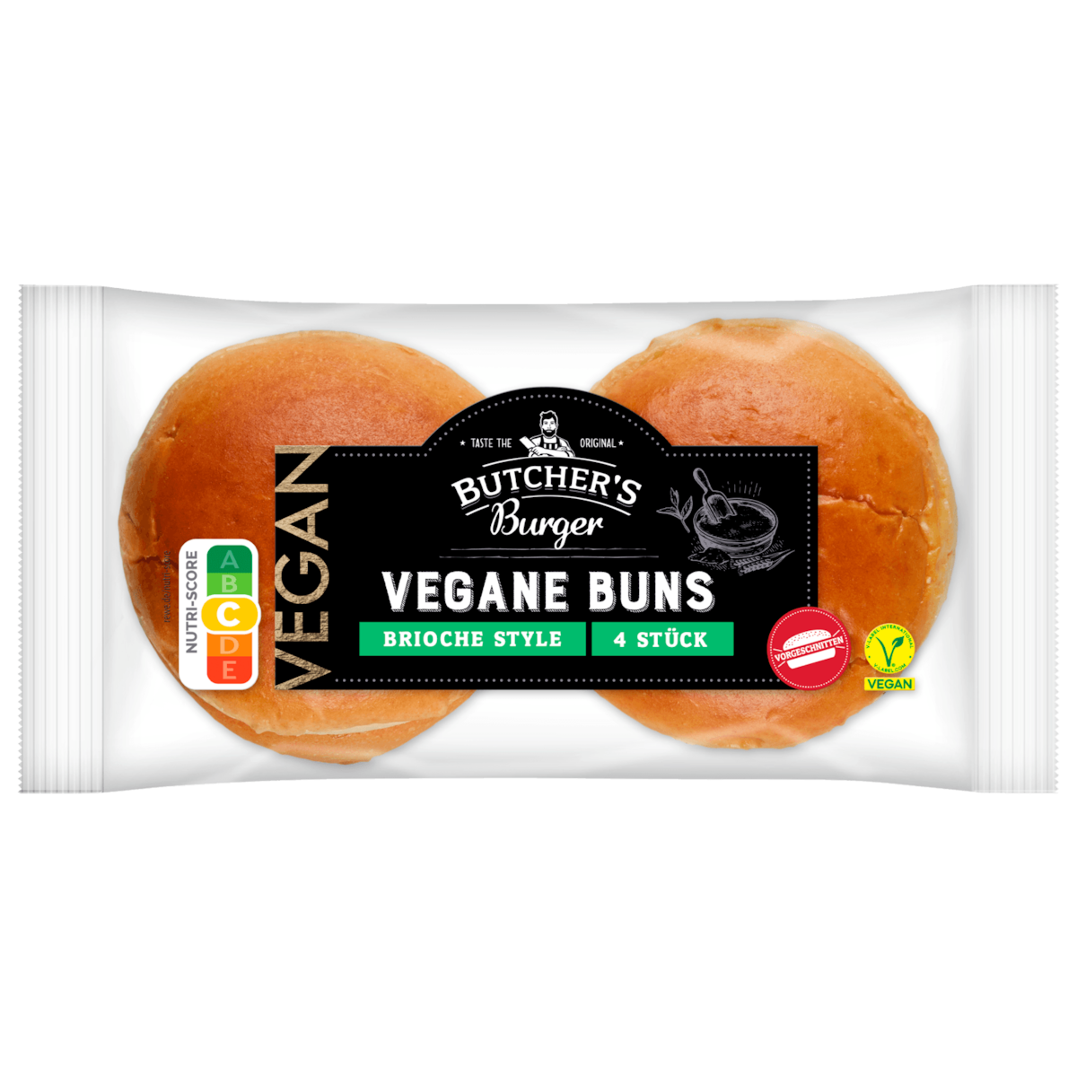 Butcher's Burger Vegane Buns Brioche Style 4 Stück