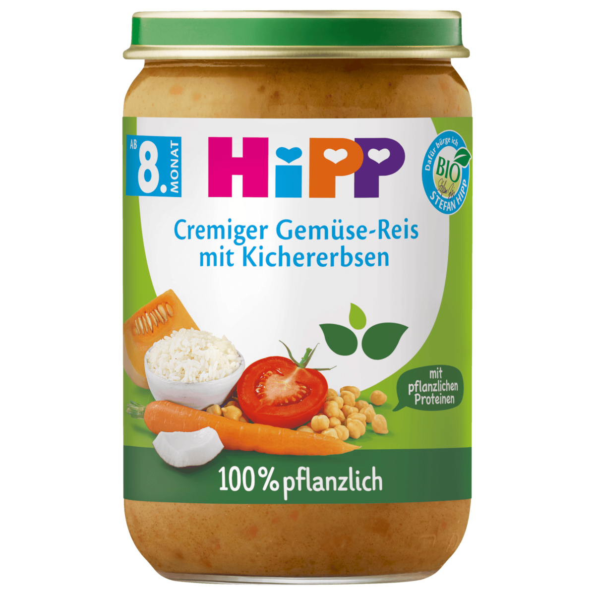Hipp Bio Cremiger Gemüse Reis mit Kichererbsen vegan 220g