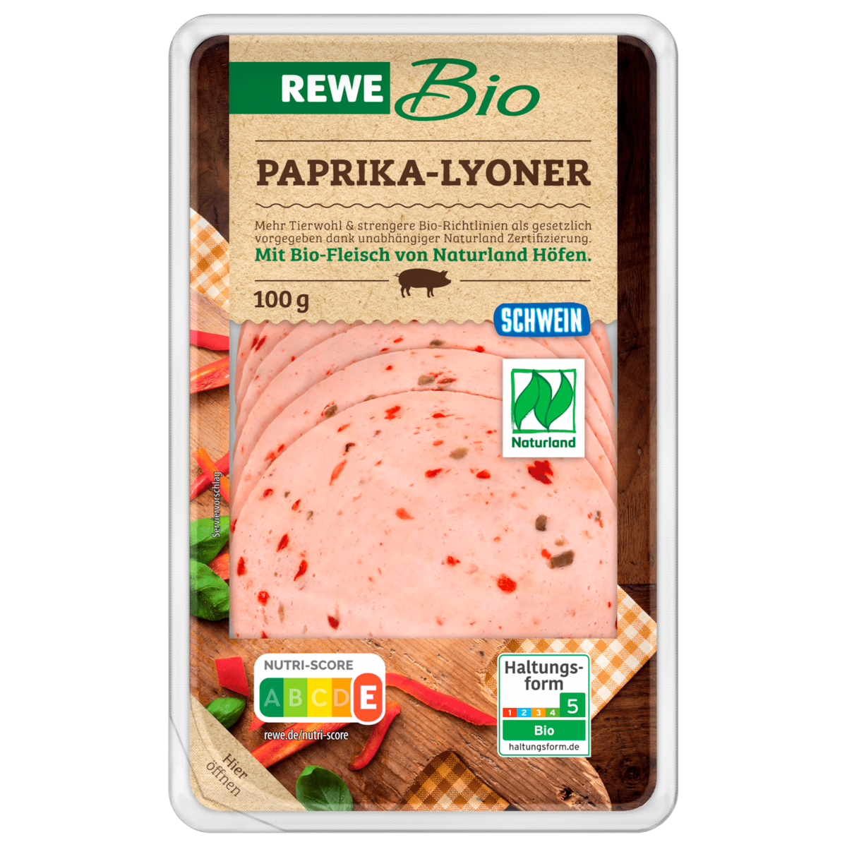 REWE Bio Wurst Paprika Lyoner 100g