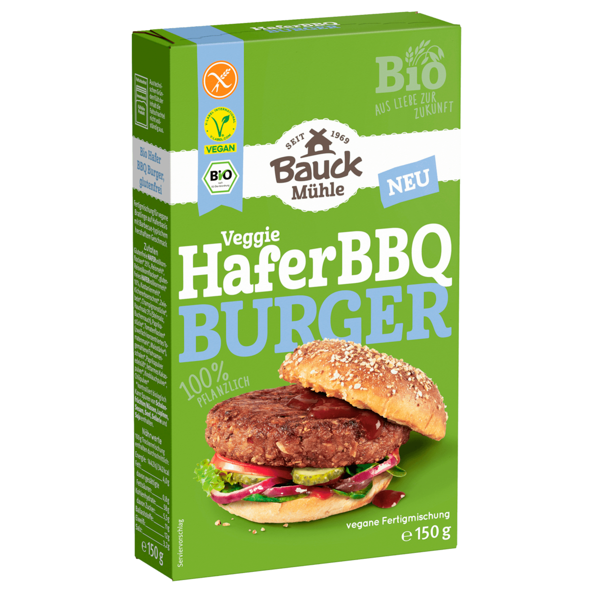 Bauck Mühle Bio Hafer BBQ Burger Mix Vegan 150g