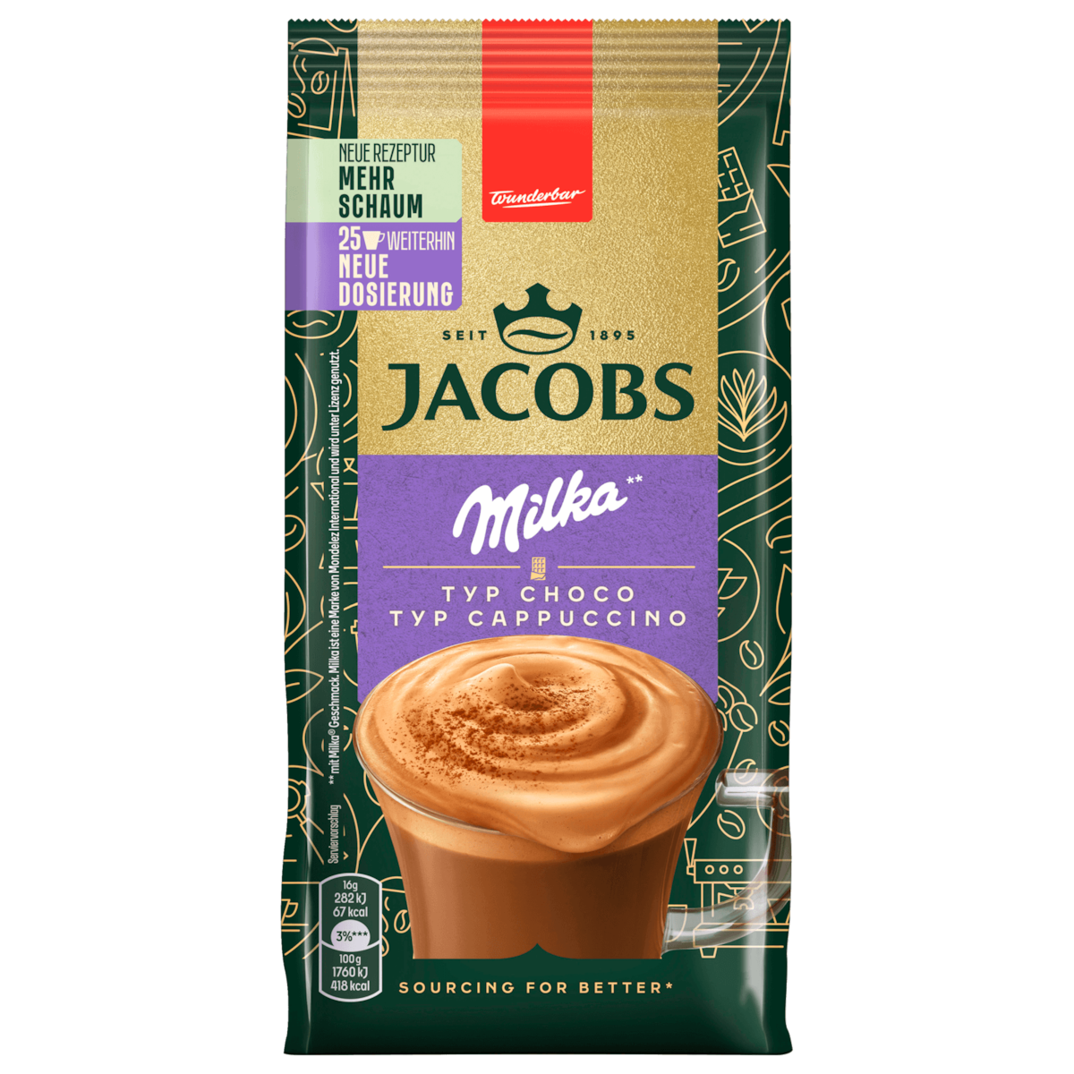 Jacobs Kaffee Instant Kaffee Typ Cappuccino Typ Choco Milka 400g