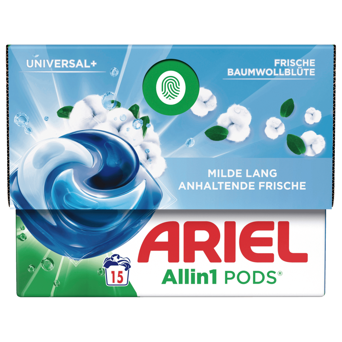 Ariel Vollwaschmittel All-in-1 Pods Frische Baumwollblüte 444g 15WL