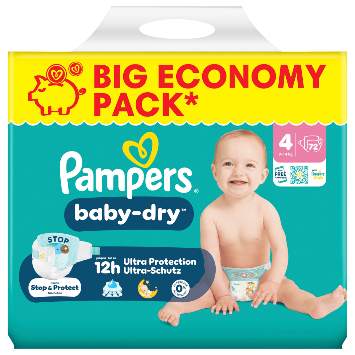 Pampers Baby-Dry Windeln Gr.4 9-14kg 72 Stück