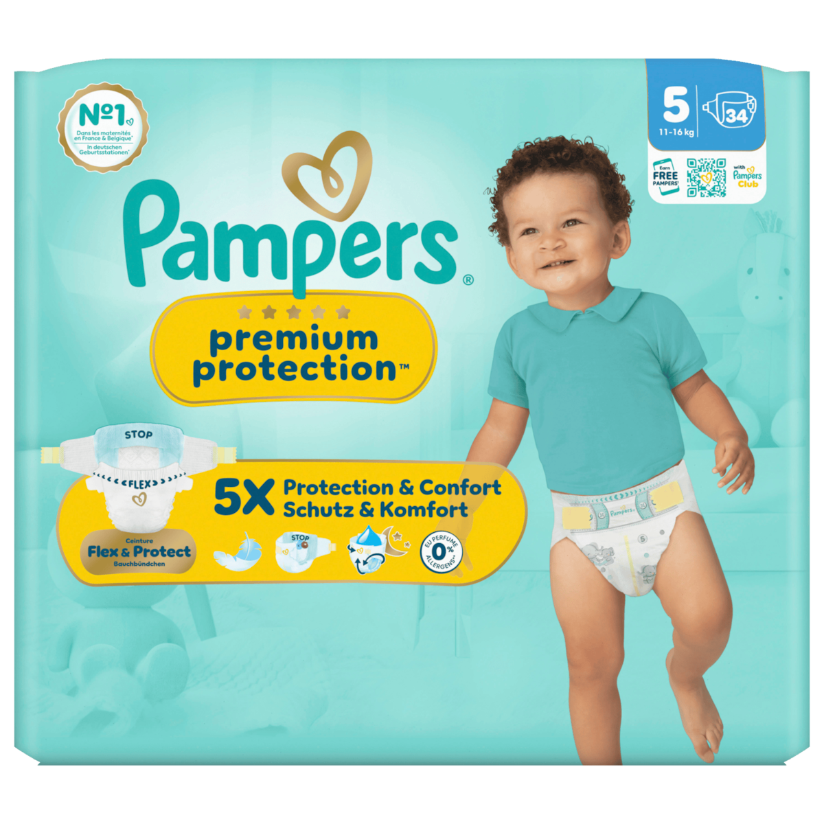 Pampers Premium Protection Windeln Gr.5 11-16kg 34 Stück