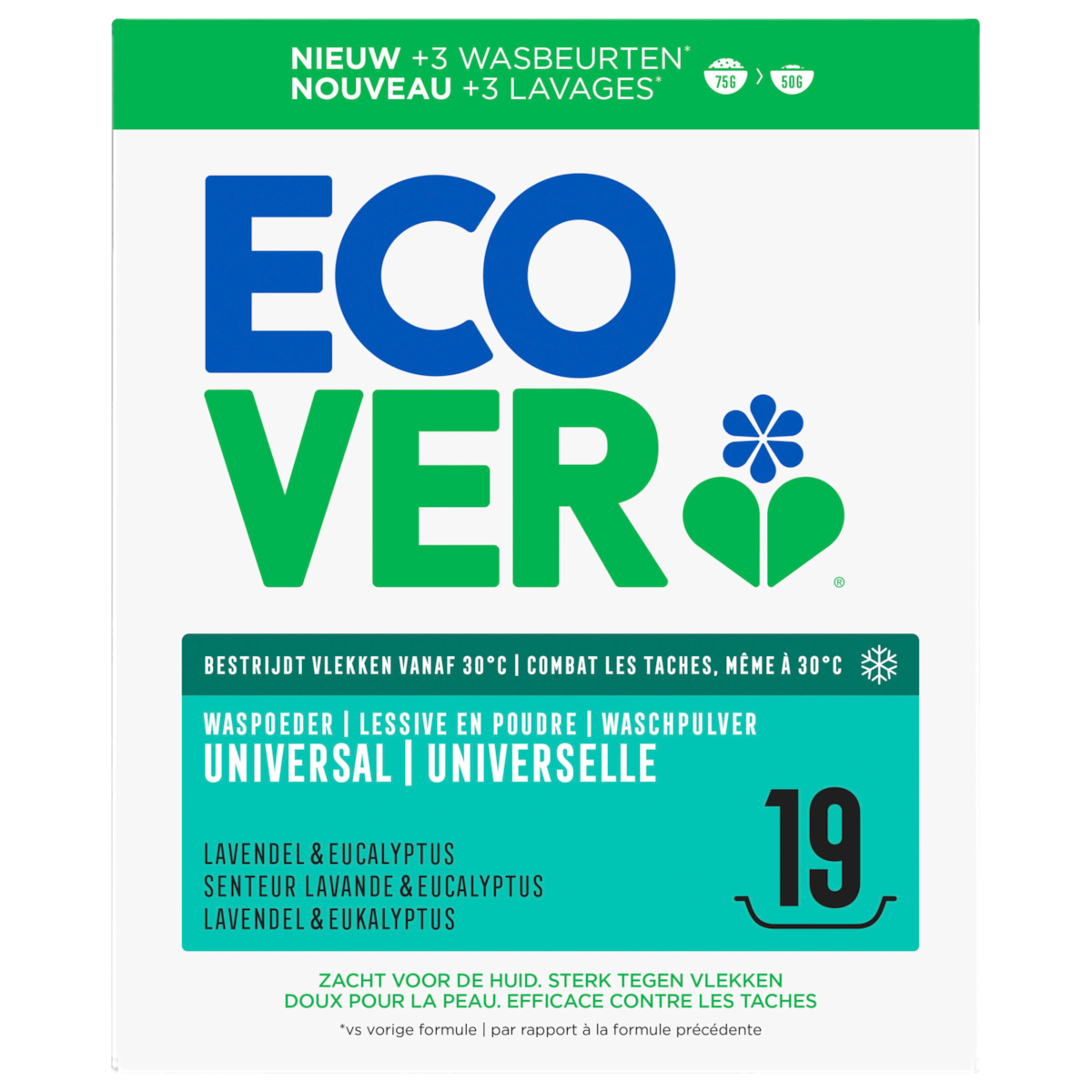 Ecover Waschpulver Universal Lavendel & Eukalyptus 950g 19WL