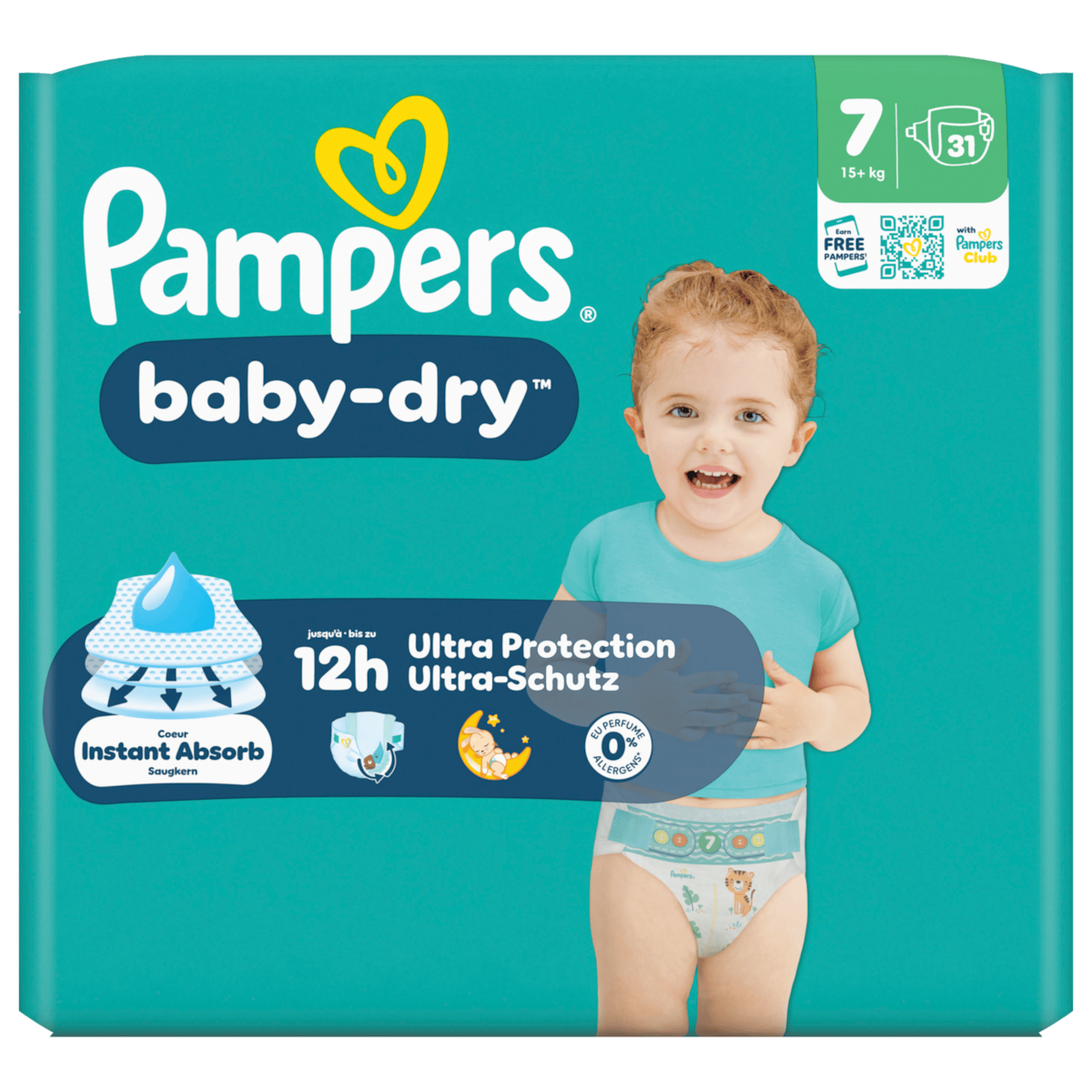 Pampers Baby-Dry Windeln Gr.7 15+kg 31 Stück