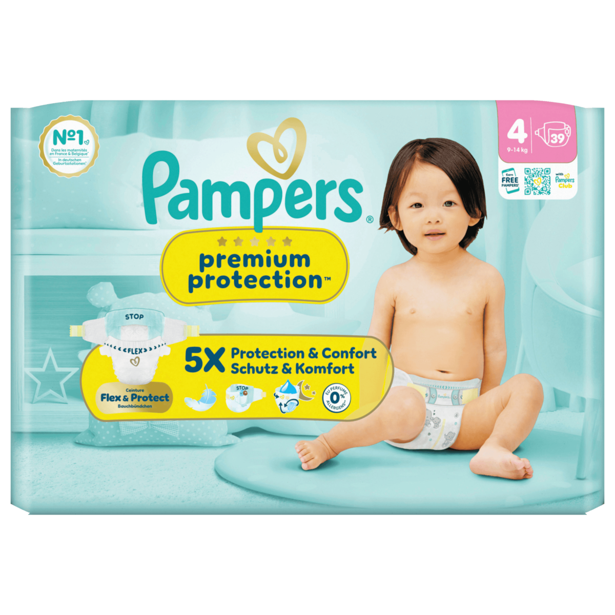 Pampers Premium Protection Windeln Gr.4 9-14kg 39 Stück