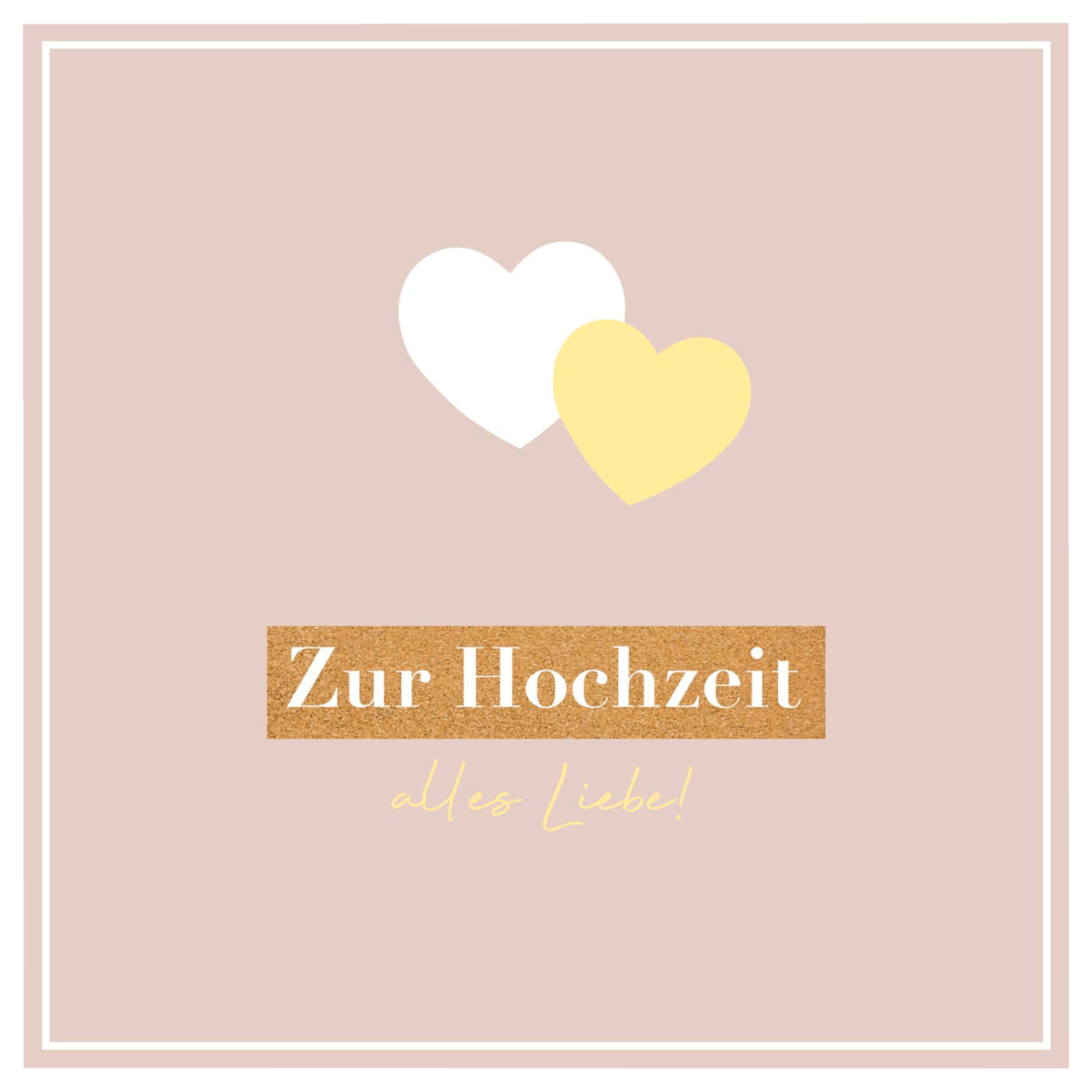 Grußkarte Hochzeit Herzen 15x15cm