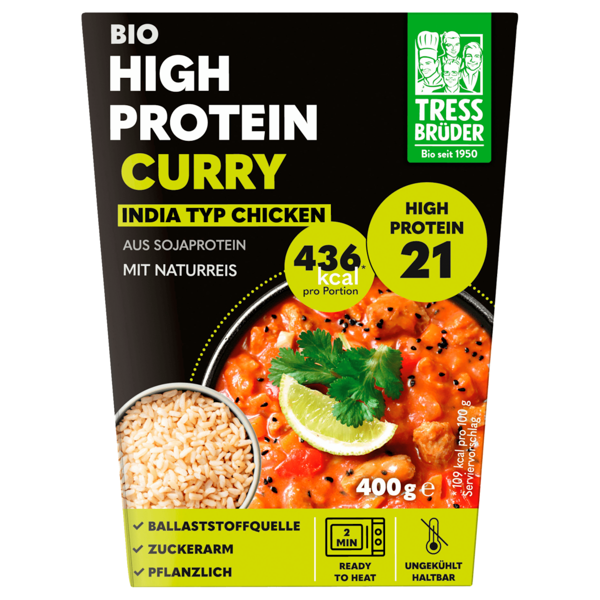 Tress Brüder Bio High Protein Curry India Chicken 400g