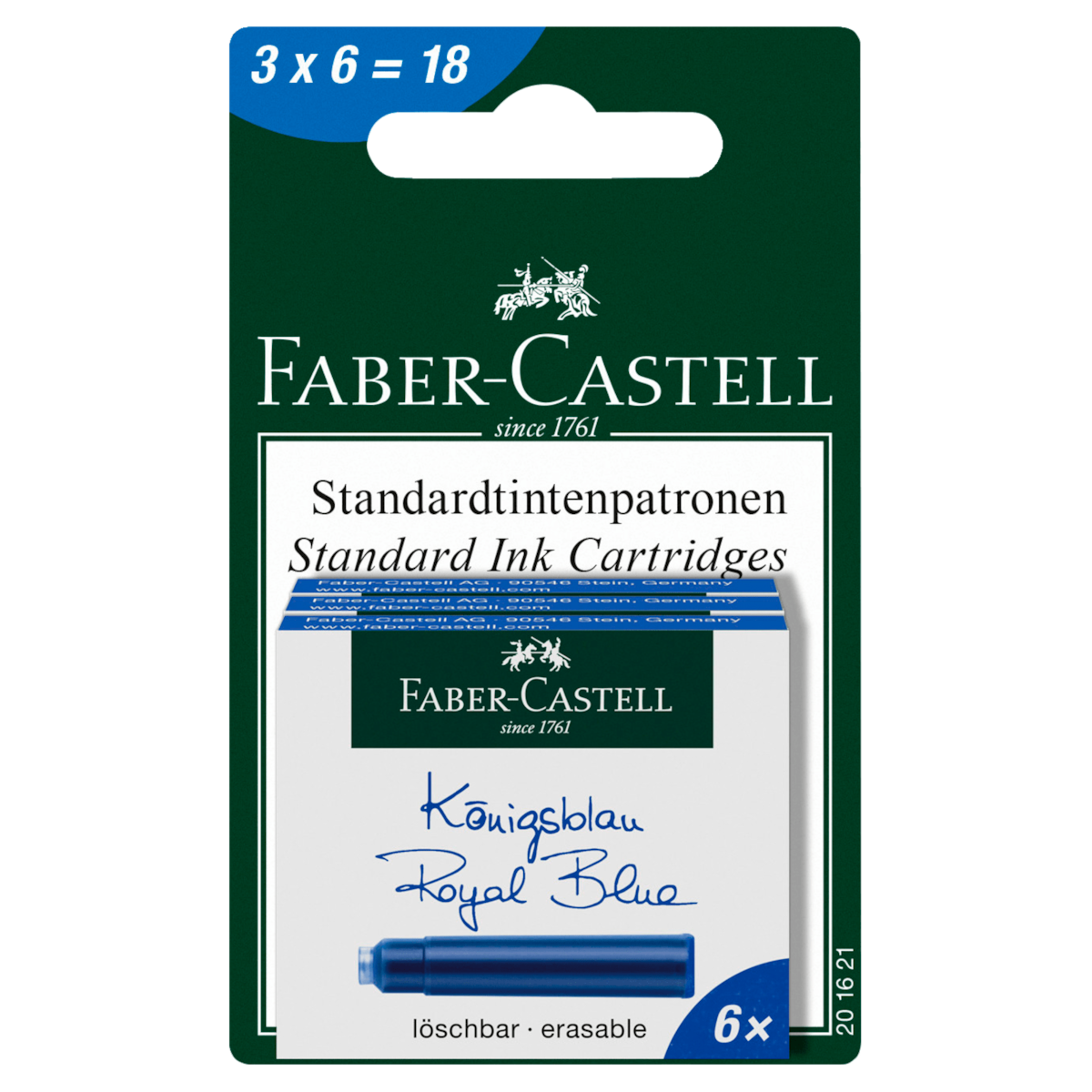 Faber-Castell Standard Tintenpatronen Königsblau 18 Stück