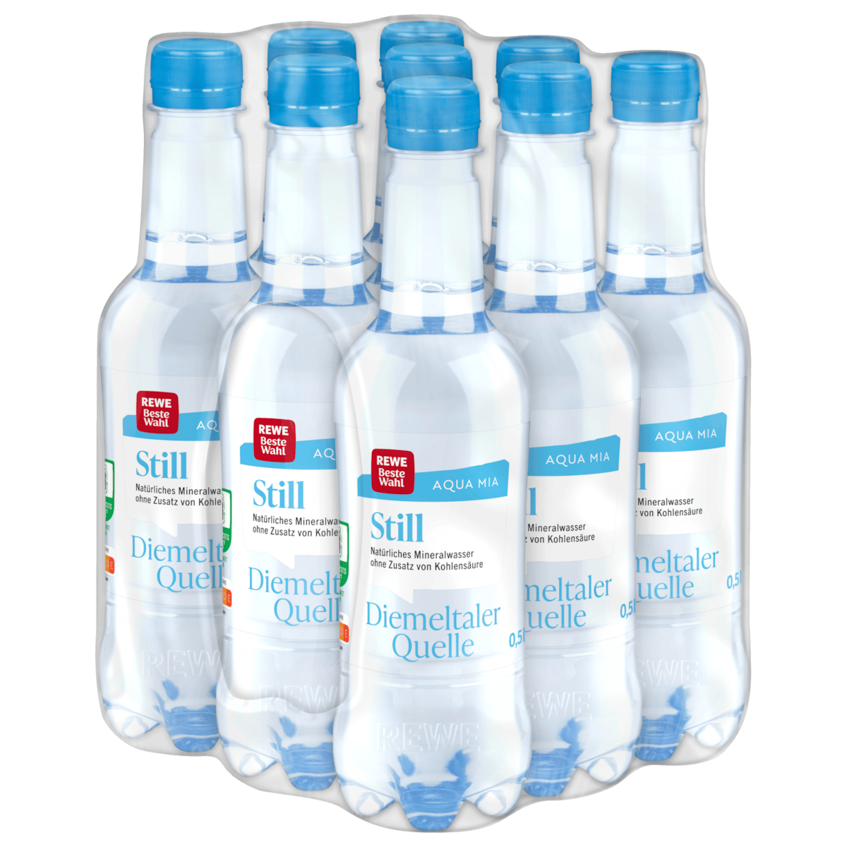 REWE Beste Wahl Mineralwasser Diemeltaler Quelle Still 9x0,5l
