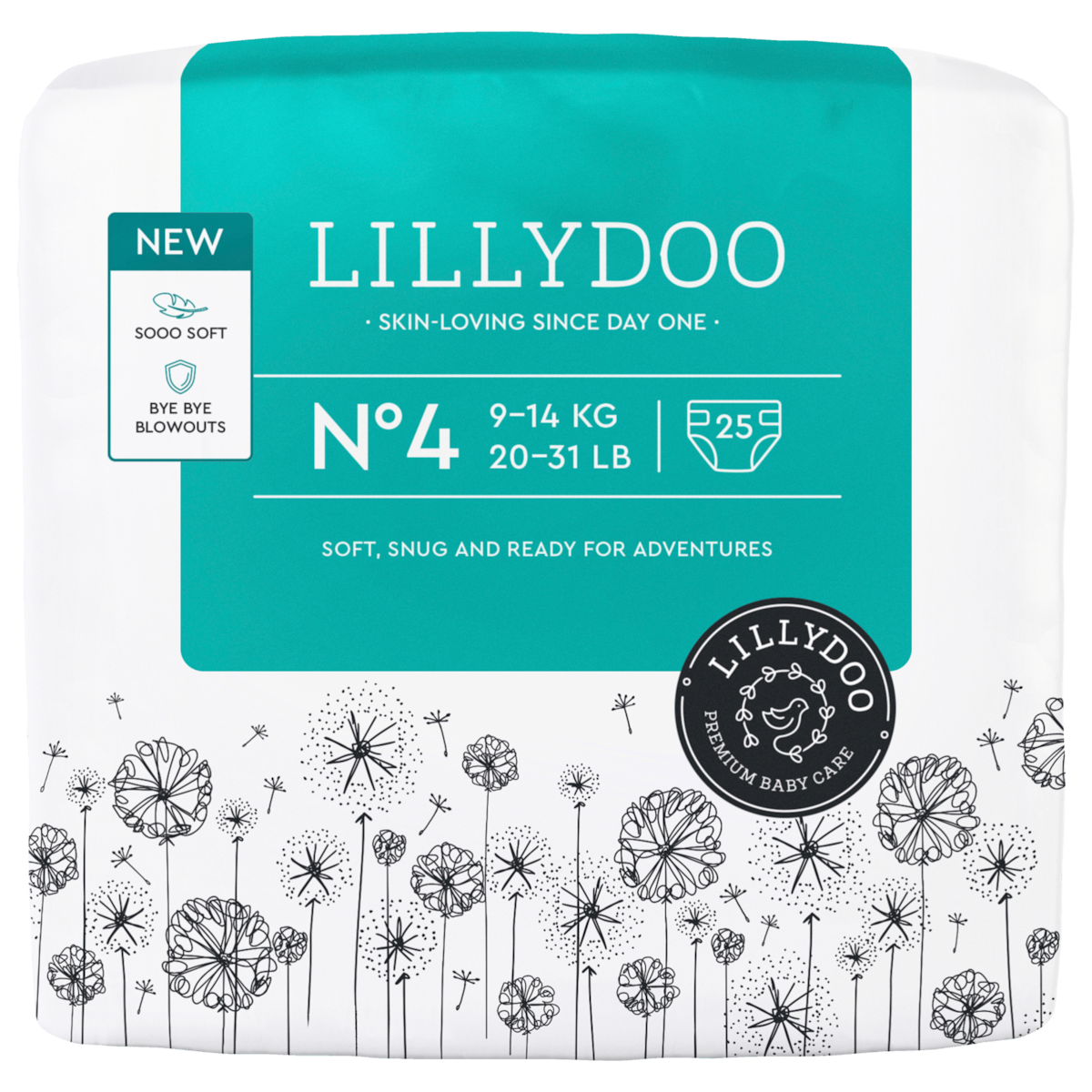 Lillydoo Windeln Gr. 4 9-14kg 25 Stück