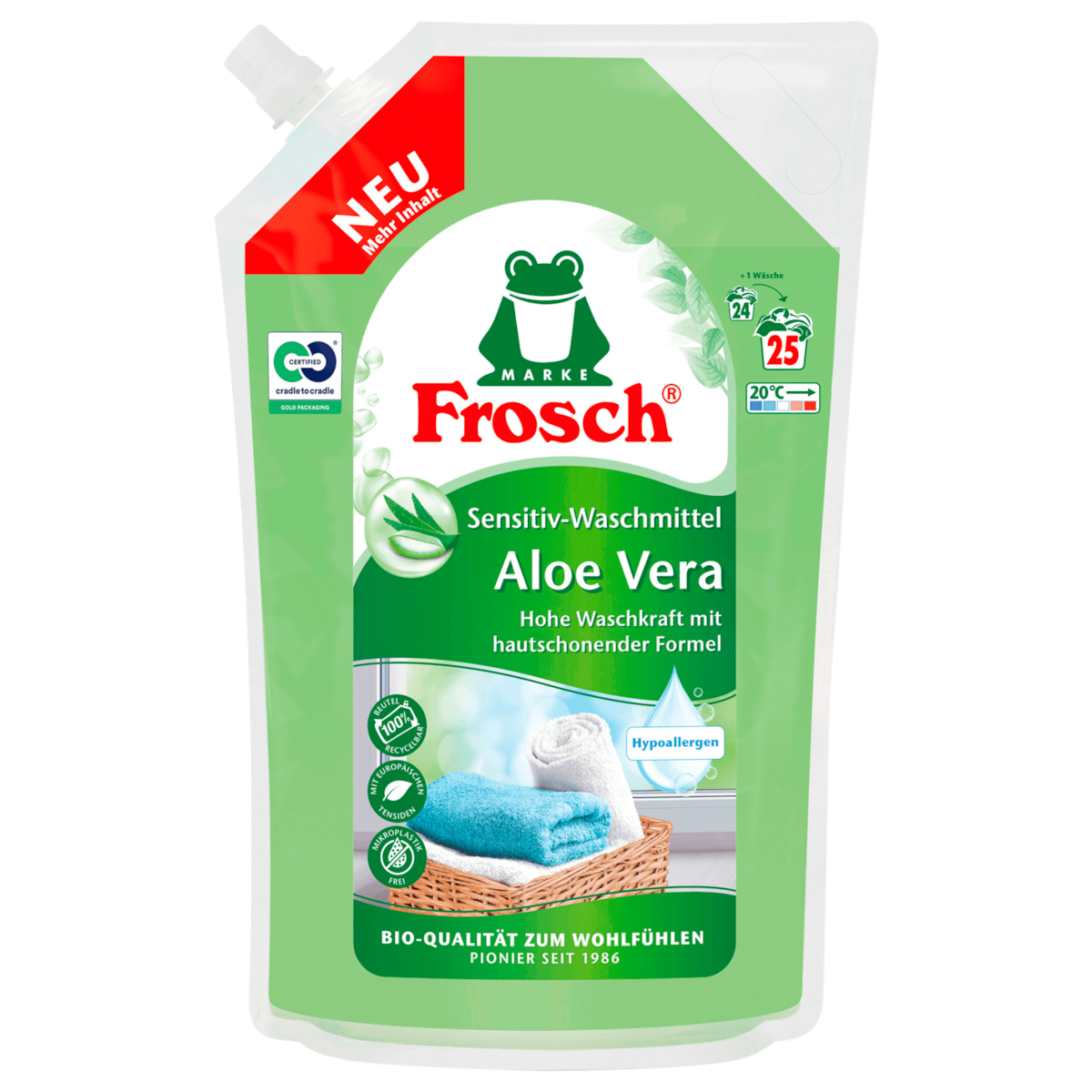 Frosch Sensitiv-Waschmittel Flüssig Aloe Vera 1,5l 25WL