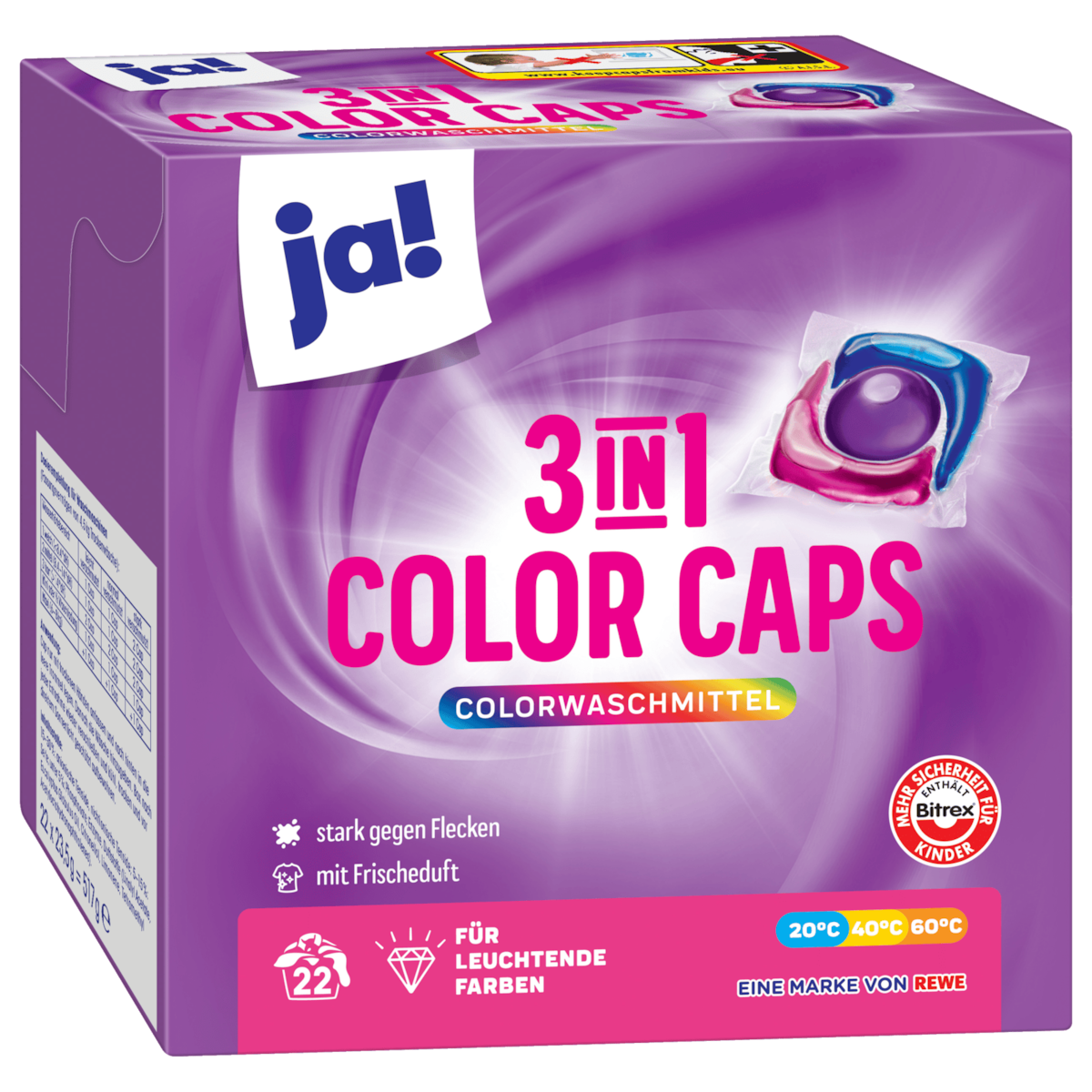 ja! Colorwaschmittel 3 in 1 Color Caps 517g 22WL