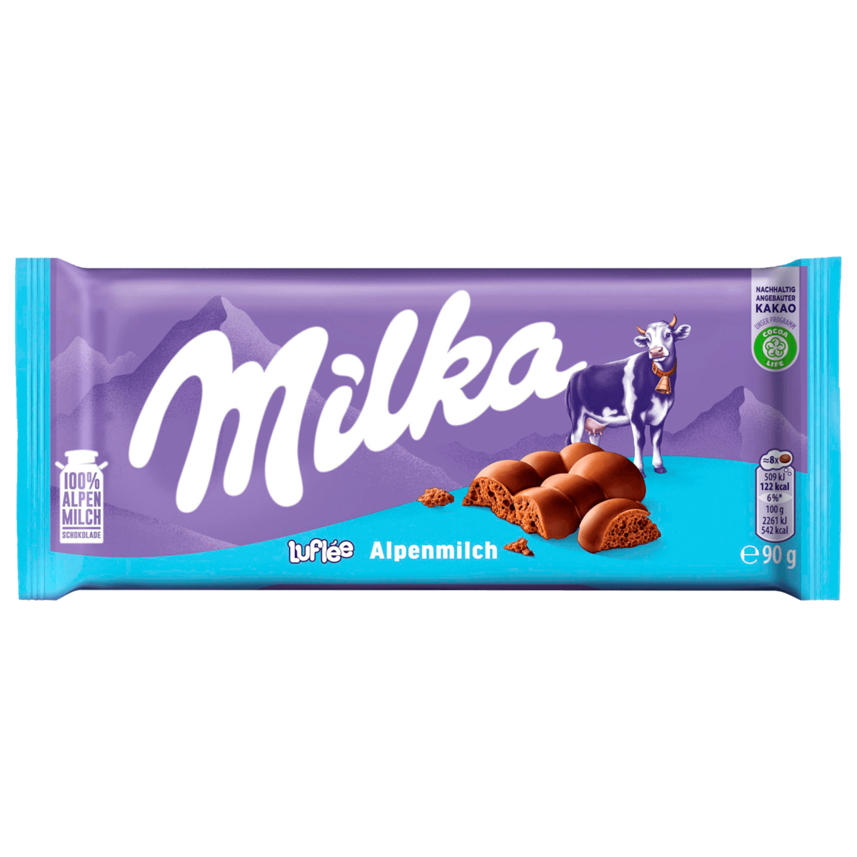 Milka Schokolade Luflée Alpenmilch 90g