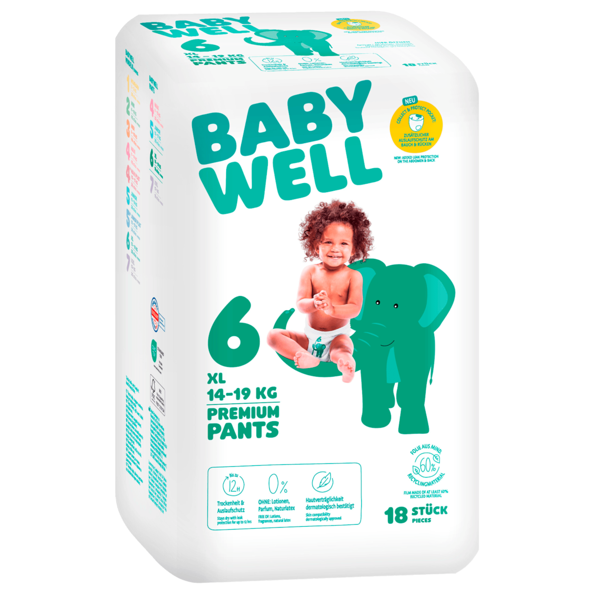 Babywell Windeln Pants Gr.6 14-19kg 18 Stück