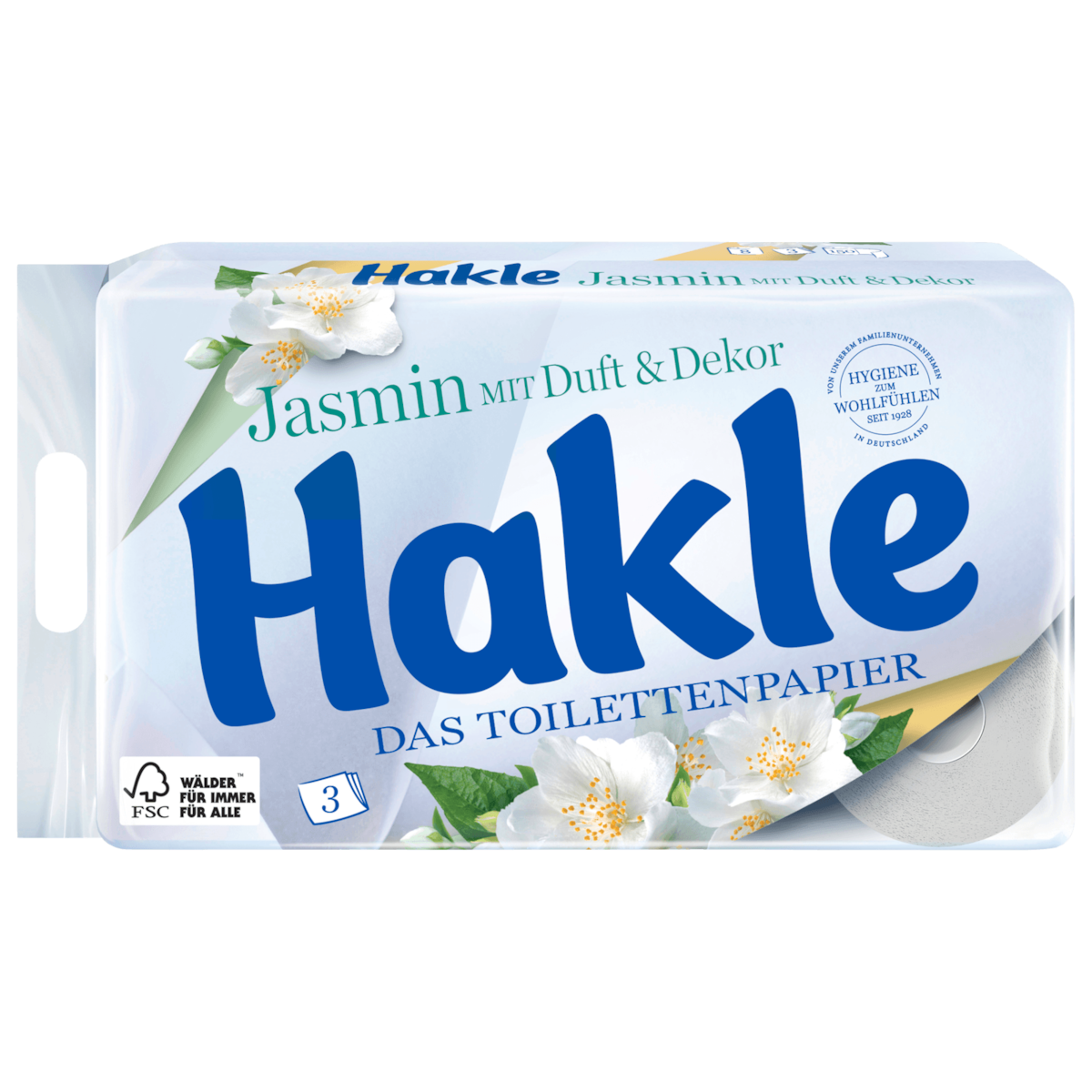 Hakle Das Toilettenpapier Jasmin mit Duft & Dekor 8x150