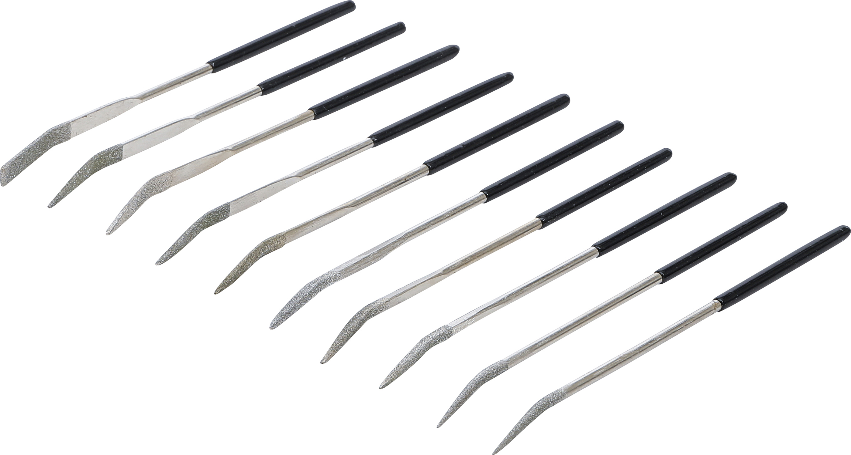 Diamant-Lochfeilen-Satz  gebogen  140 x 3 mm  10-tlg.